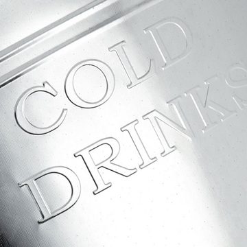 Spetebo Wein- und Sektkühler XXL Zink Getränkekühler COLD DRINKS Eiskübel 50 cm, mit 2 einklappbaren Tragegriffen
