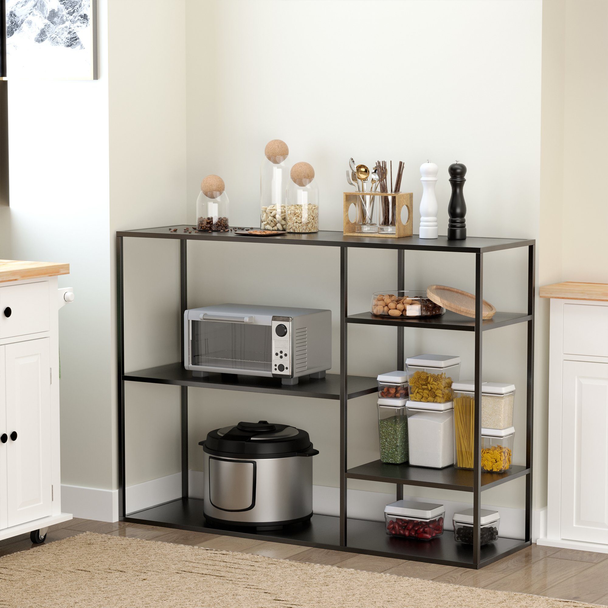 HOMCOM Standregal Bücherregal Lagerregal Aktenregal mit 5 offenen Fächern, günstig online kaufen