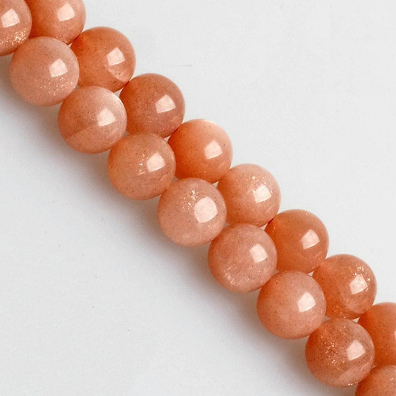 LuxusKollektion Bastelperlen Mondstein Perlen Orange 4mm, (85-tlg)