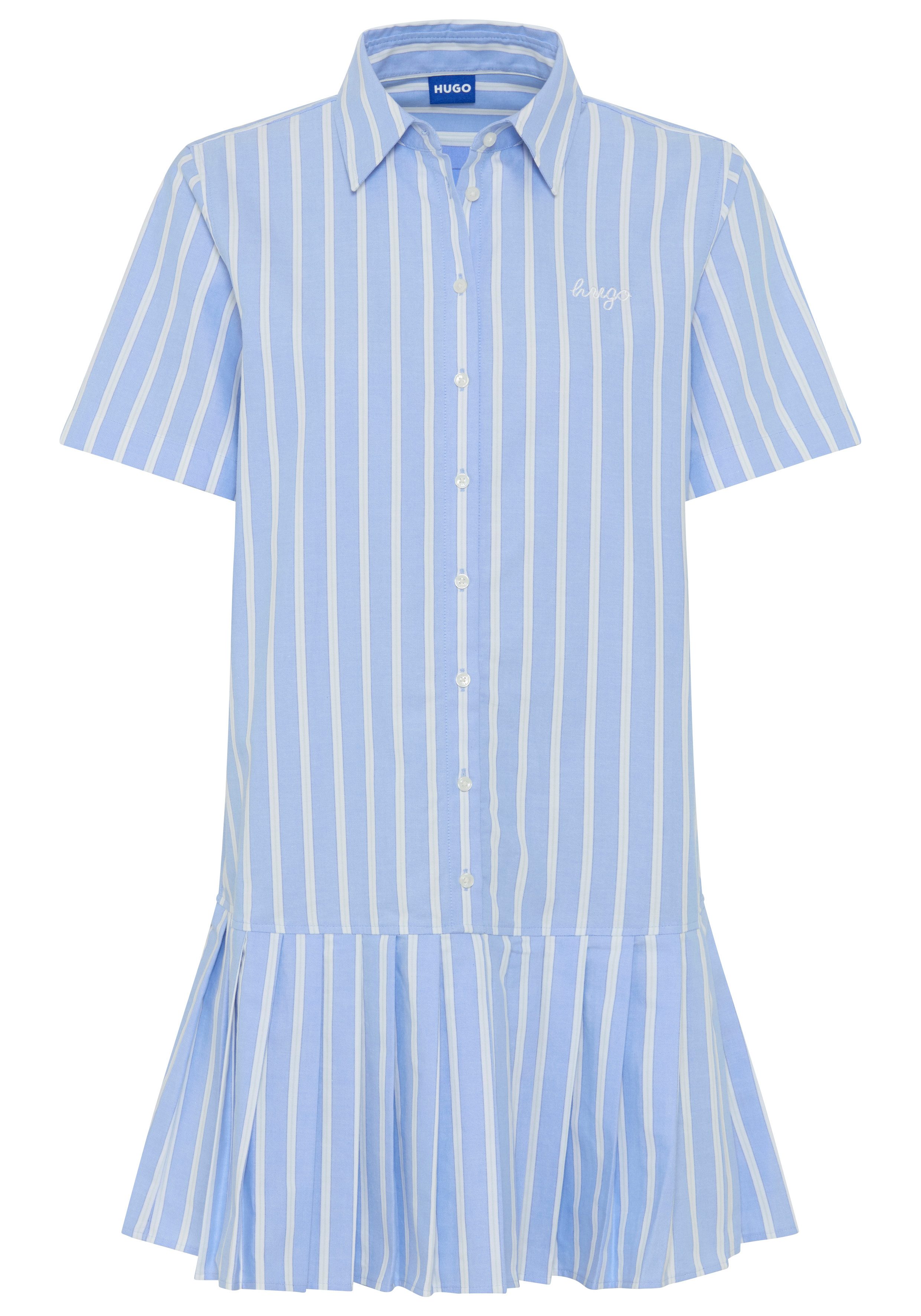 HUGO Blue Hemdblusenkleid Korendi mit Falten am Rock