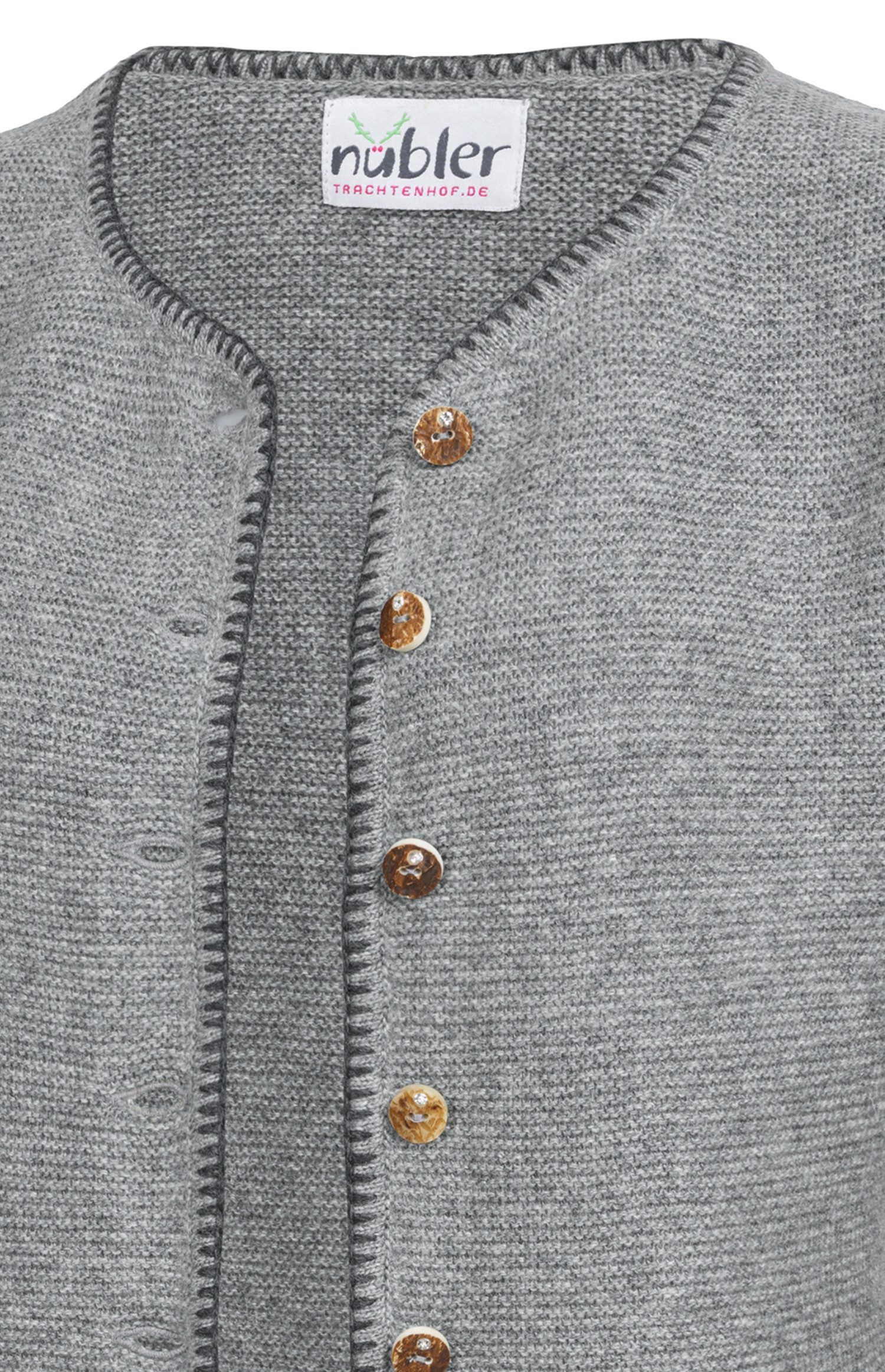 Nübler Trachtenstrickjacke Dirndlstrickjacke Maria in Zinn von Nübler (1-tlg)