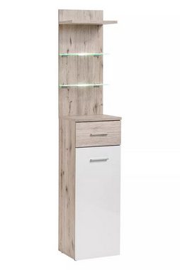 99rooms Garderoben-Set Gusta VI, (Set (3-St), Garderobenset), Schrank mit Regalen, Paneel, Sitzbank mit Kissen, gepolstert, mit LED