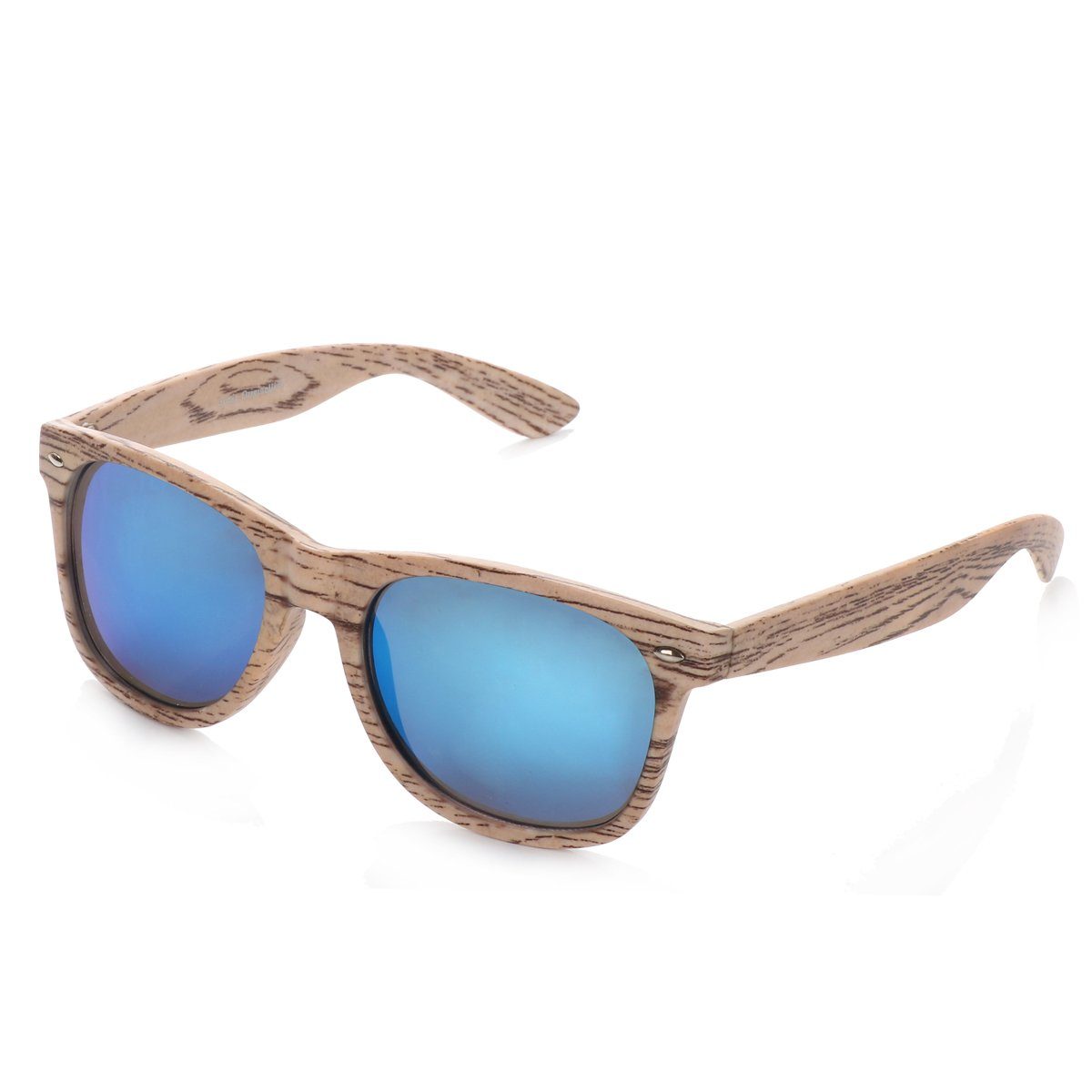 Sonia Originelli Verspiegelt Sonnenbrille "Wooden Sommer Brille Onesize grau Sonnenbrille Classic"