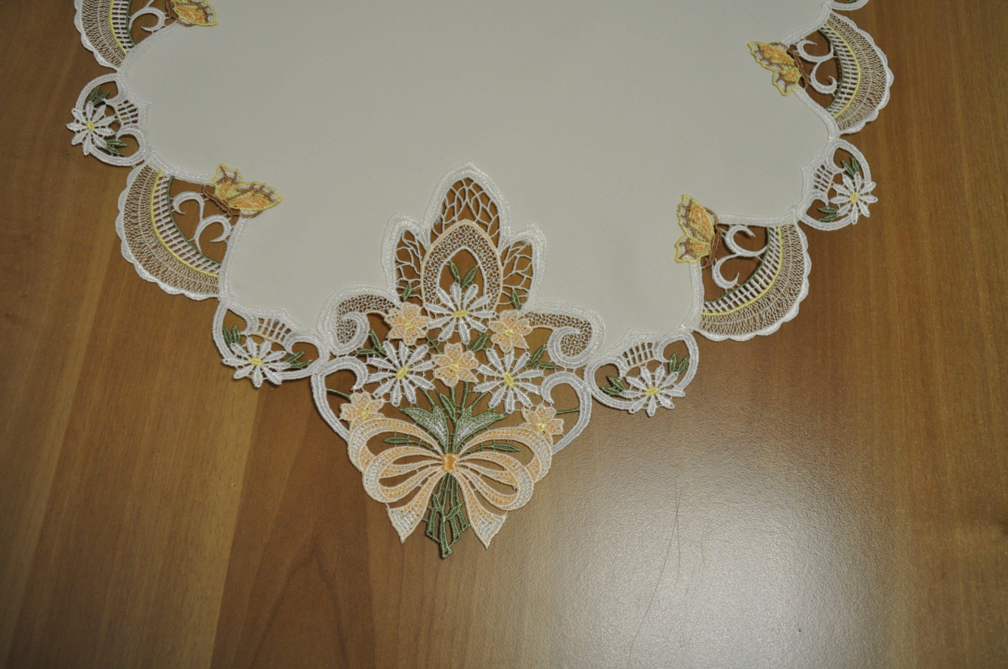 Stickereien Plauen Tischläufer Tischläufer Schmetterling, Plauener Spitze, Made in Germany