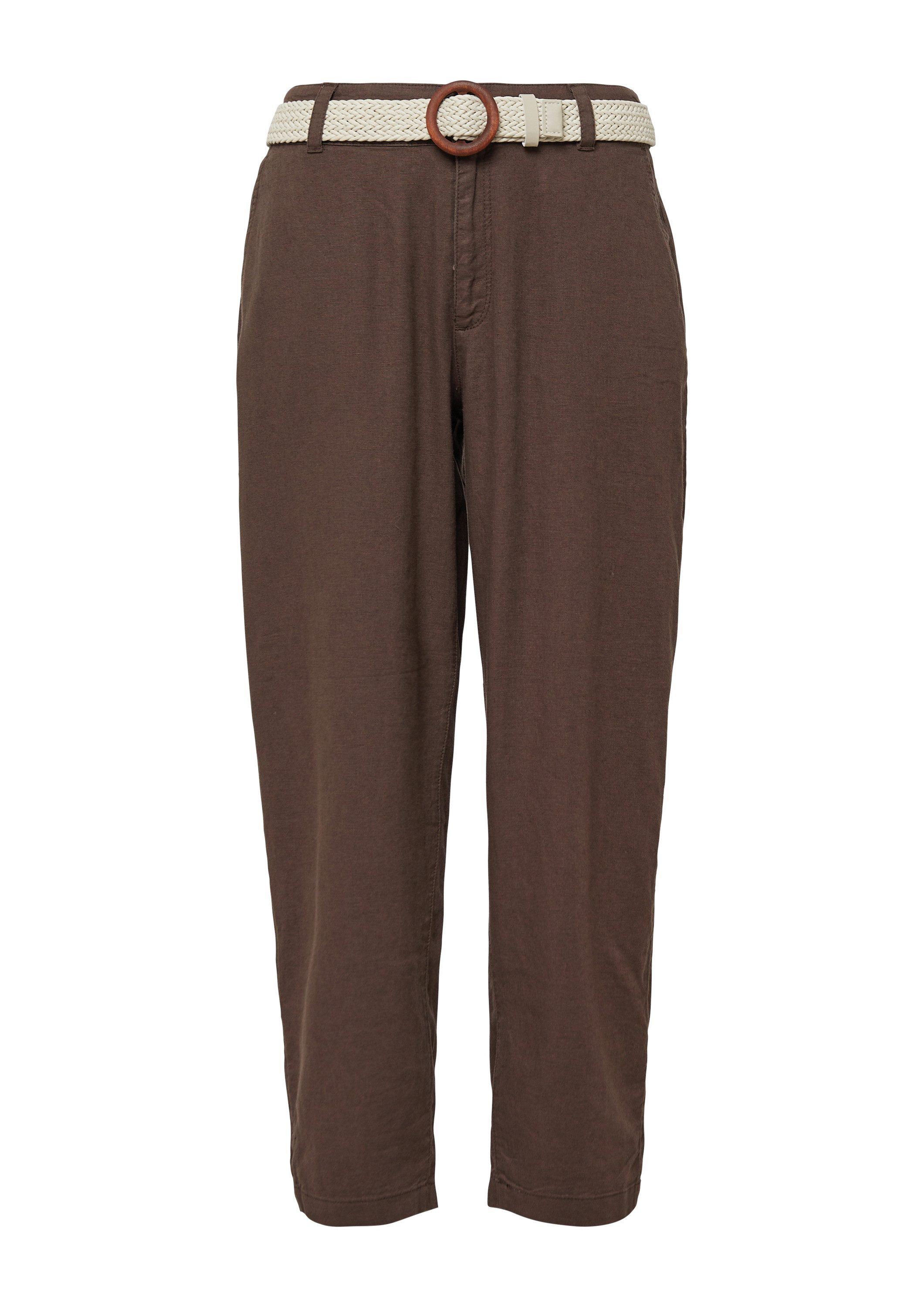 s.Oliver 7/8-Hose Hose Cropped Chino aus Leinenmix mit geflochtenem Gürtel günstig online kaufen