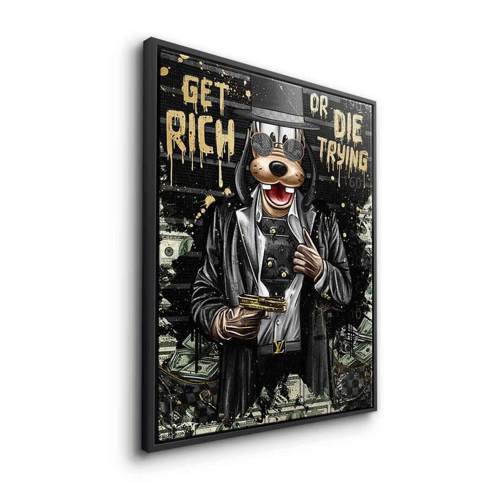 comic Rahmen Lucky - Gangster pop get Goofy Leinwandbild or Leinwandbild, weißer art DOTCOMCANVAS® rich limited