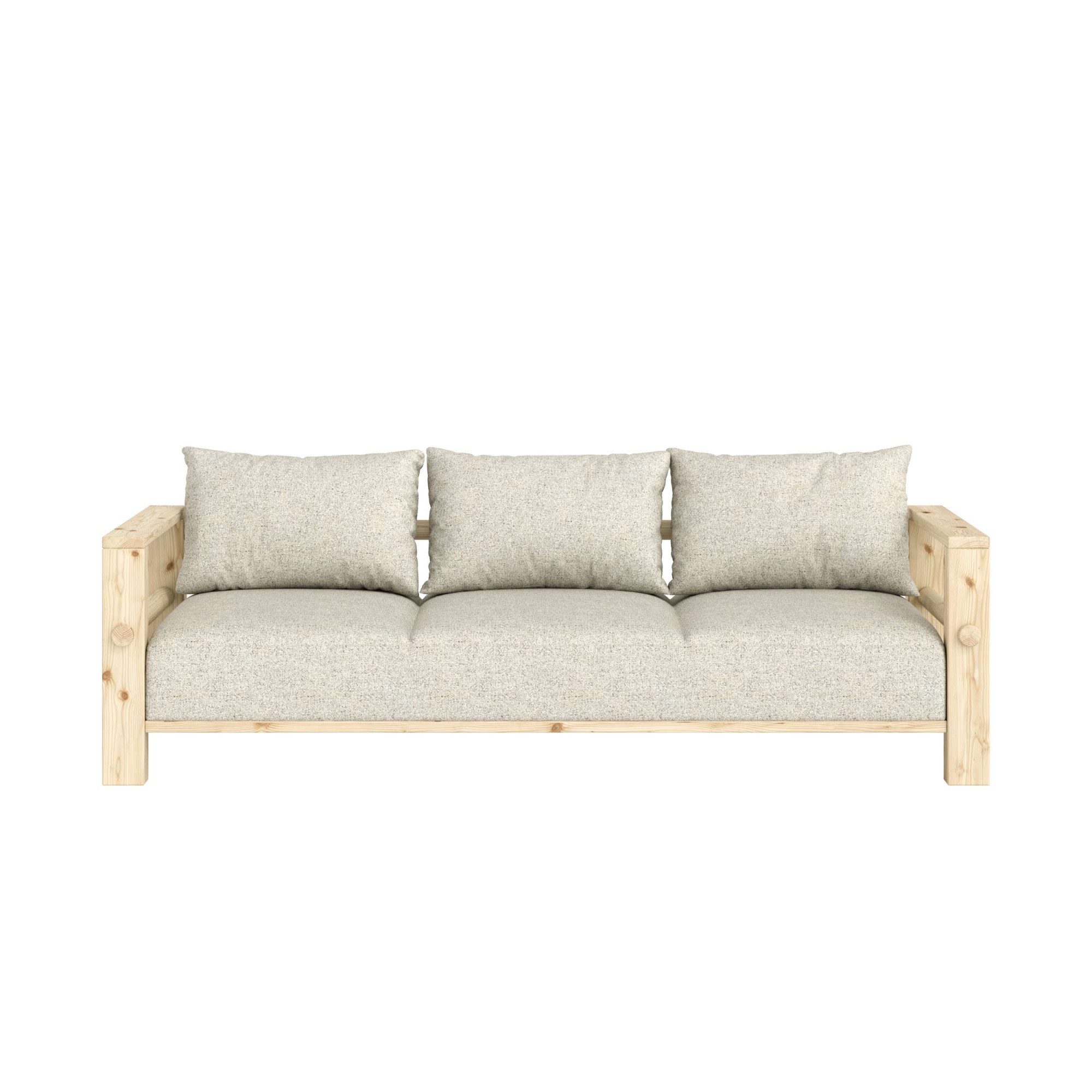 Karup Design Sofa Bare Sofa, Schlafsofa mit Boxspring, 3-Sitzer, Couch, Bettfunktion, Boxspring-Matratze mit Sprungfedern, 3 Rückenkissen, Made in Europe