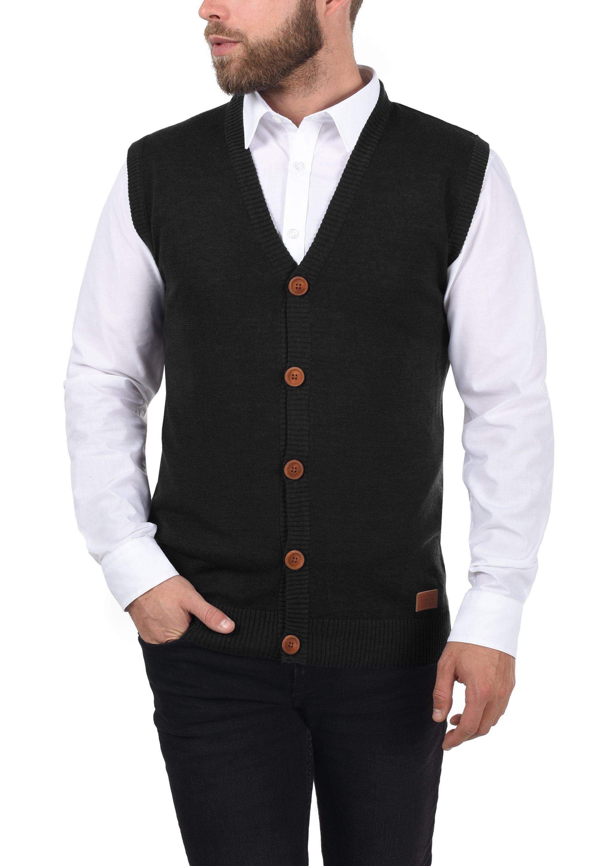 Blend Pullunder BHLennardo Stilvoller Pullunder mit Holzknopf-Leiste günstig online kaufen