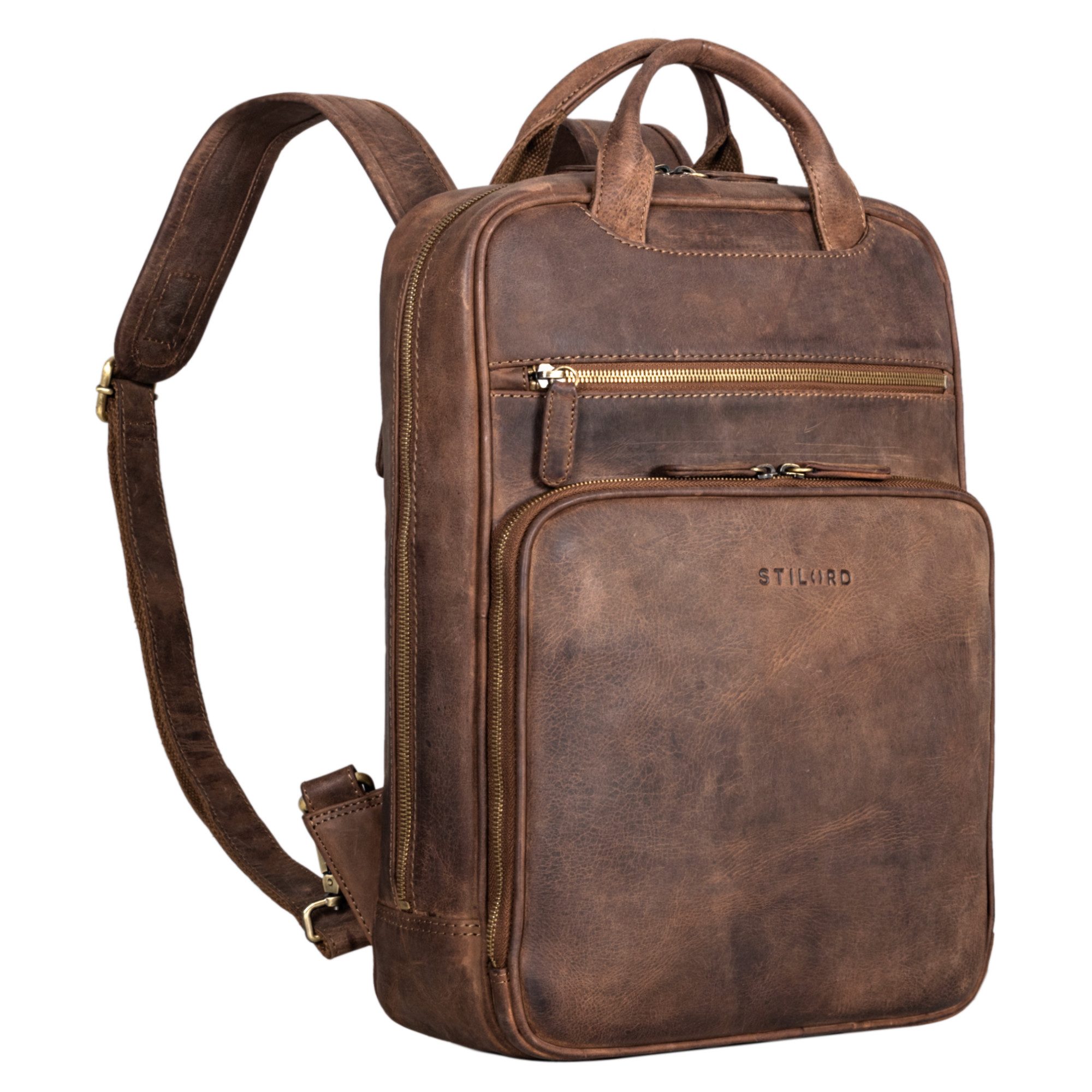 STILORD Notebook-Rucksack "Nova" Moderner Echt-Leder Rucksack Notebook 13,3 Zoll Damen / Herren