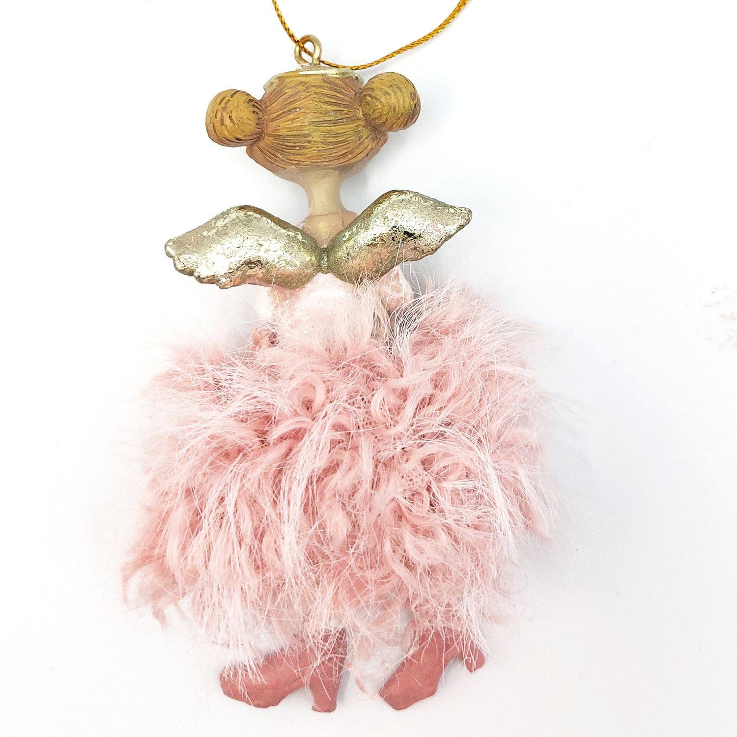 Logbuch-Verlag Dekofigur 4er-Set Engel Anhänger rosa-champagner flauschig c günstig online kaufen