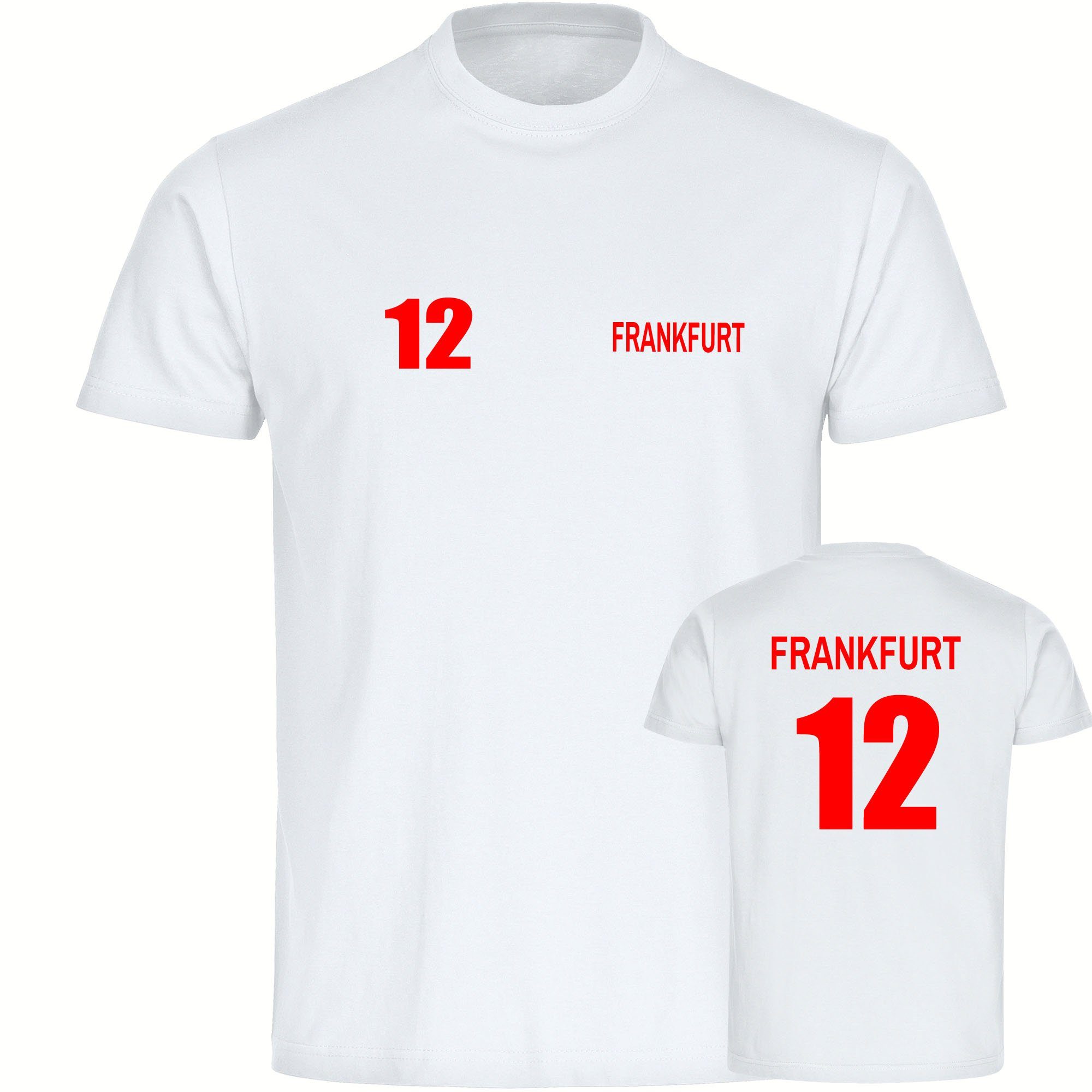 multifanshop T-Shirt Herren Frankfurt - Trikot Nummer 12 - Männer