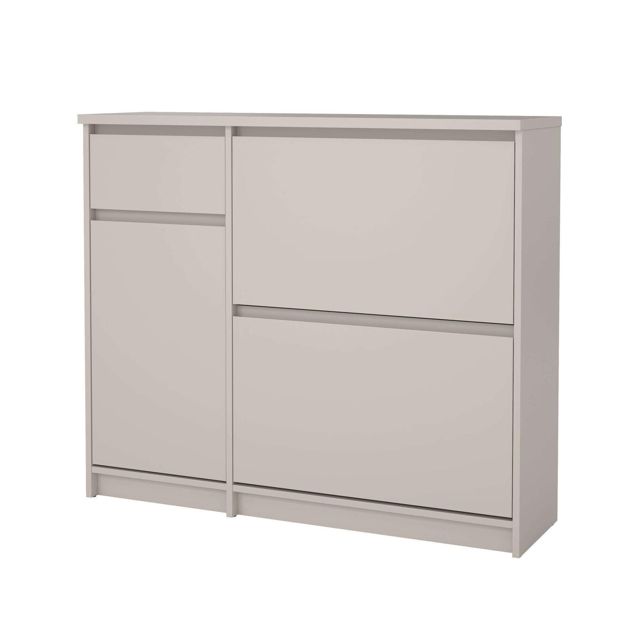 Home affaire Schuhschrank Naia Schuhregal mit2 Klappen, 1 Fach & 1 Schublade, modernes Design (B: 108,90 cm, T: 31,5 cm, H: 92,90 cm) Platz für 12 Schuhe, platz – Bild 5 von 5