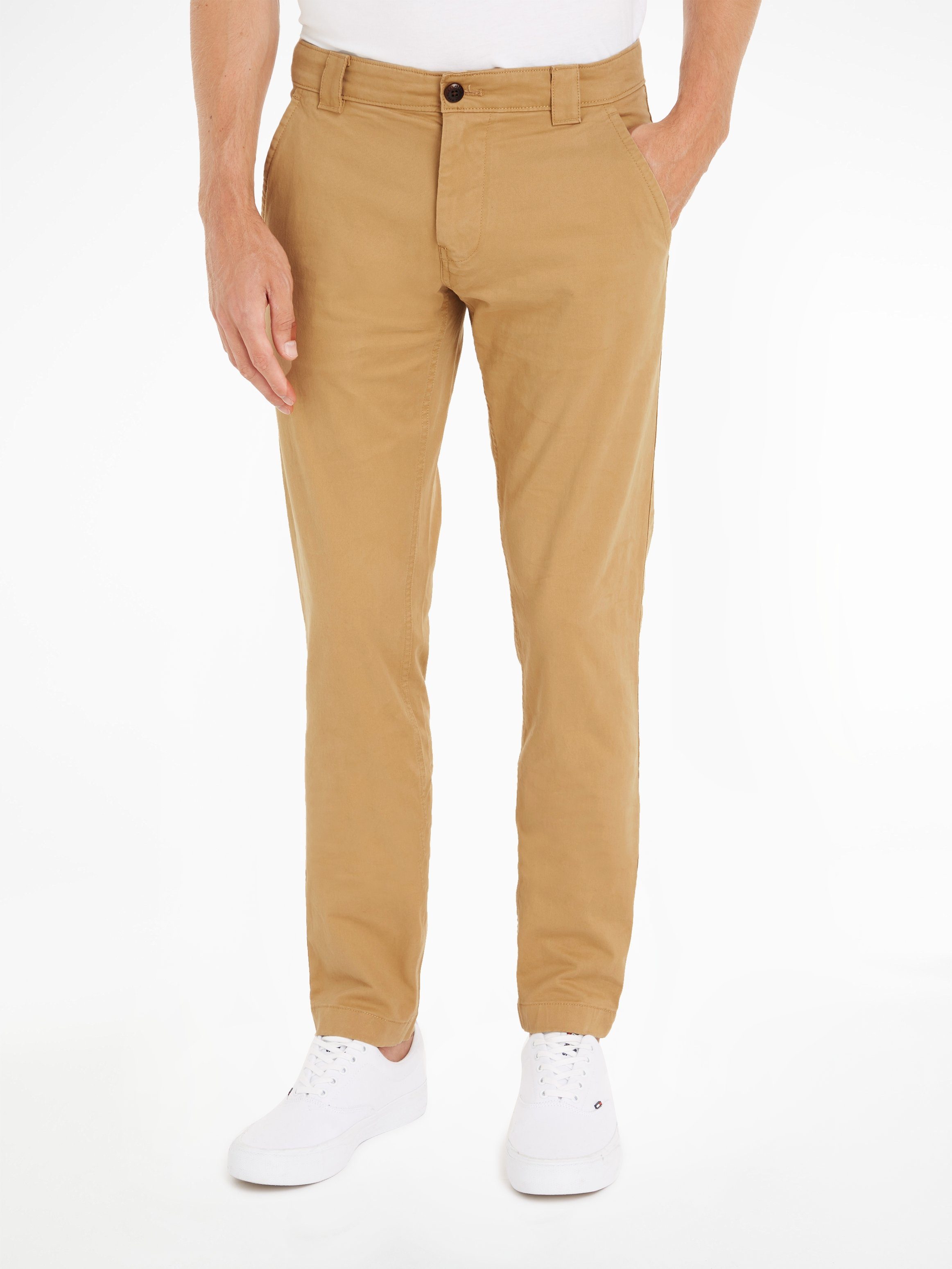 hochwertig und günstig Tommy Jeans Chinohose CHINO SCANTON TJM Markenlabel Khaki mit PANT Classic