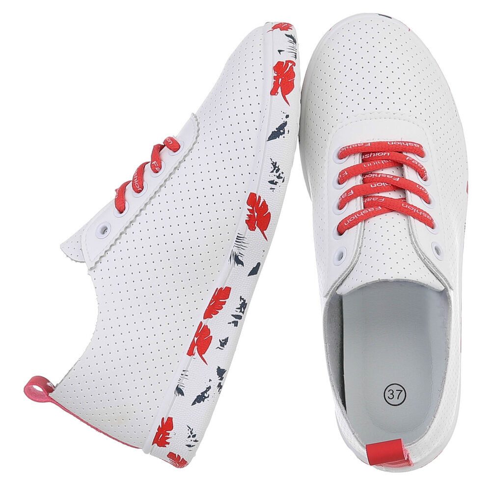 Ital-Design Stylischer Freizeitschuh mit floralem Sohlenrand Sneaker (91554 günstig online kaufen