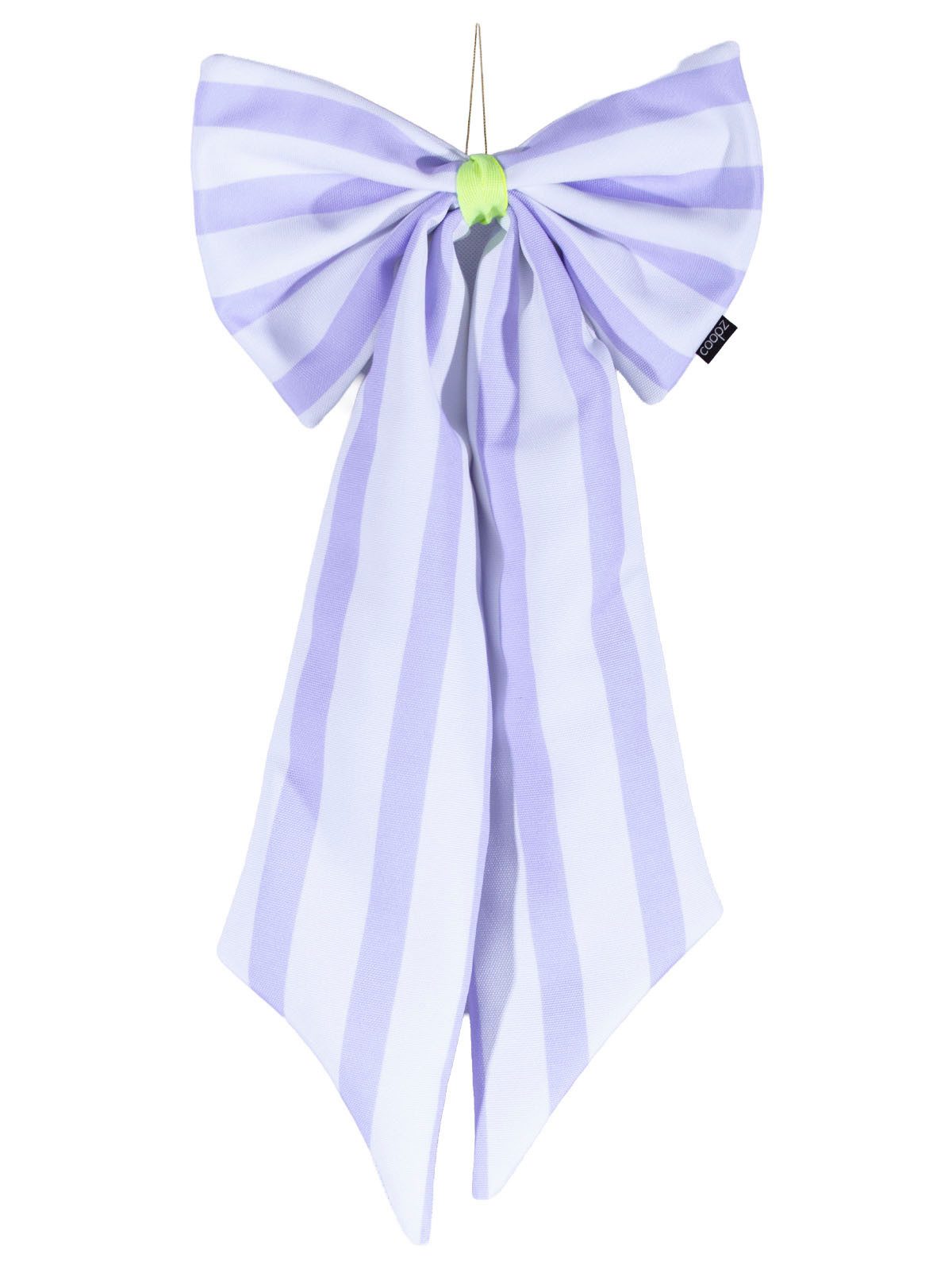 coopz Weihnachtsbaumschleife Schleife Canvas offwhite/flieder breit gestreift