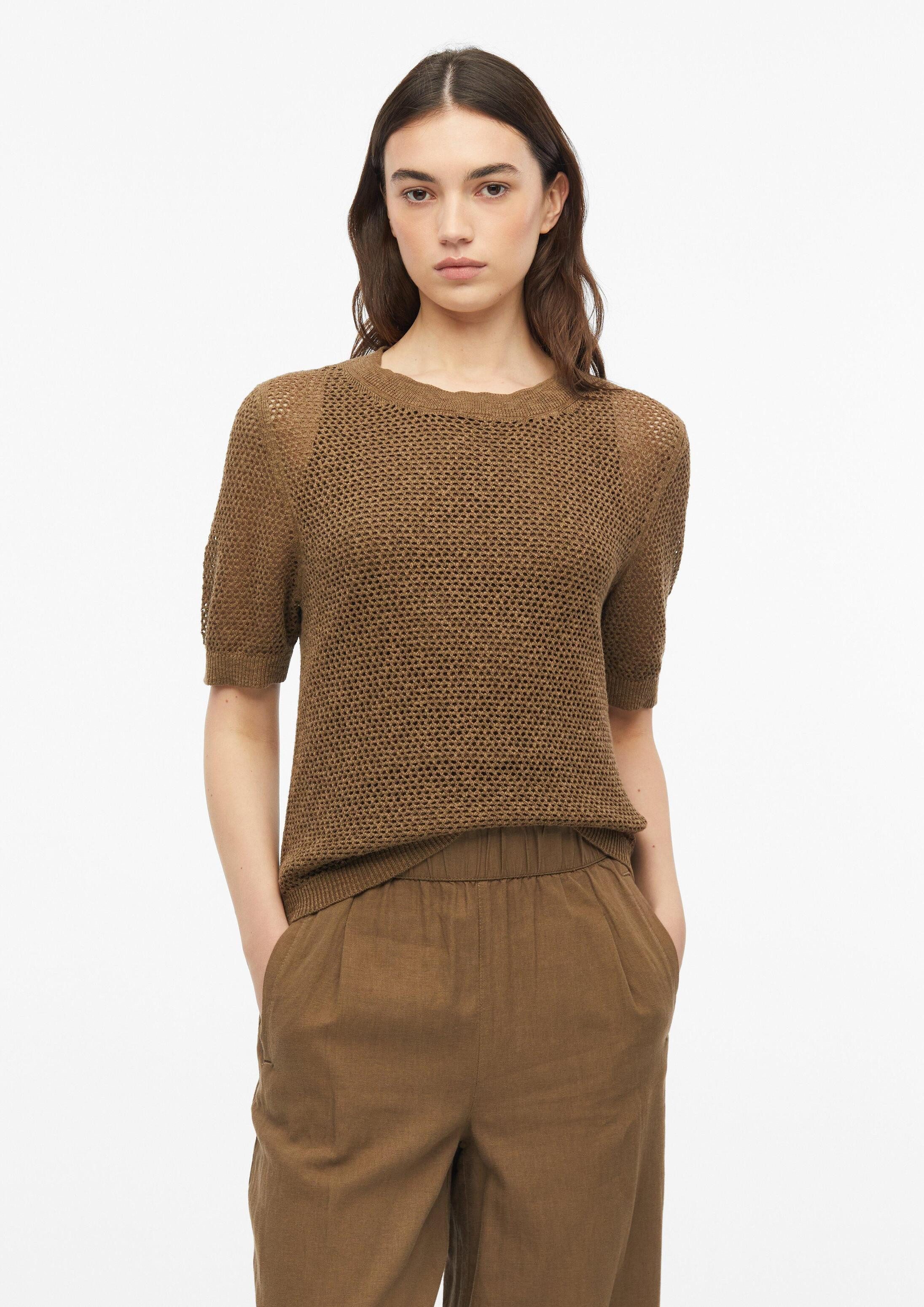 s.Oliver Kurzarmpullover Strickpullover Ajour-Pullover mit Kurzarm