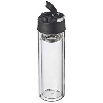 Livepac Office Trinkflasche Doppelwandige Glasflasche / Trinkflasche / mit Siebeinsatz / 400ml Fül