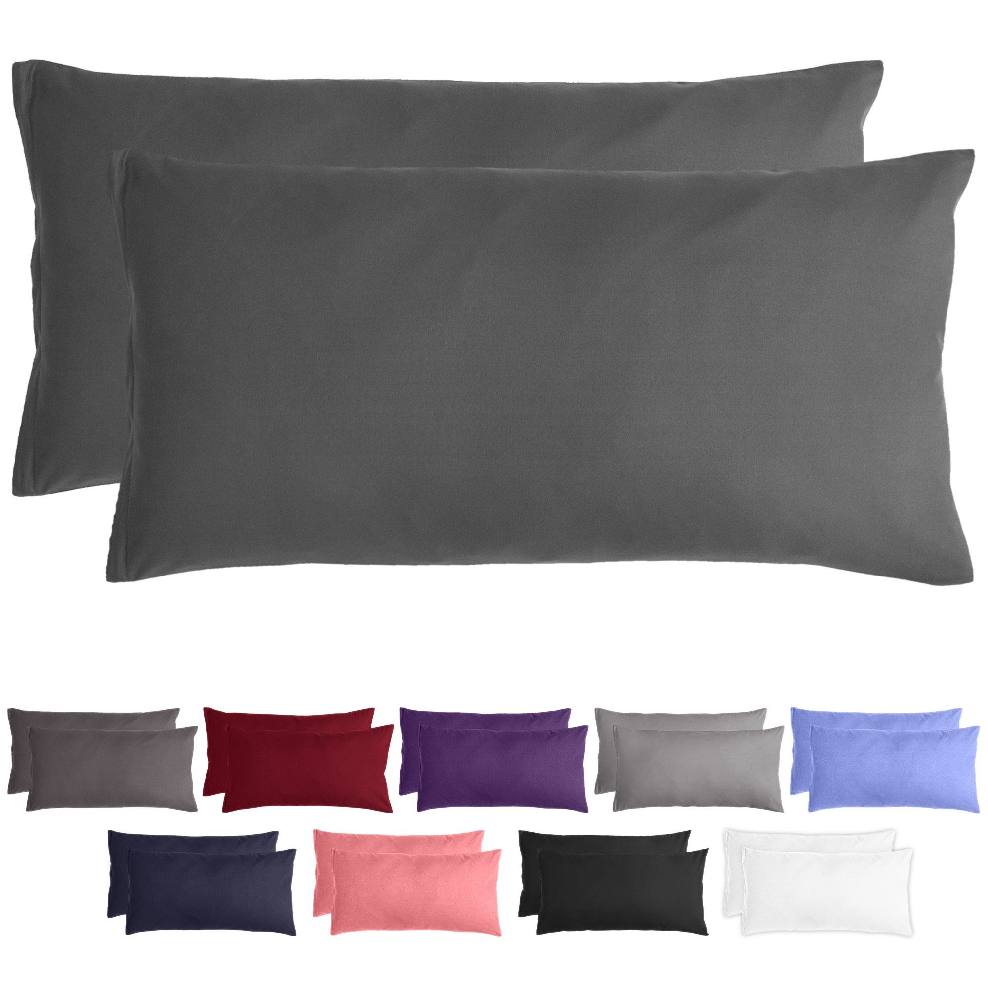 Komfortec Kissenbezug Premium Kopfkissenbezug, gebürstet 100% Mikrofaser 90g/m², (2 Stück), 40x80 cm mit Reißverschluss, Superweiches Kissenhülle Set