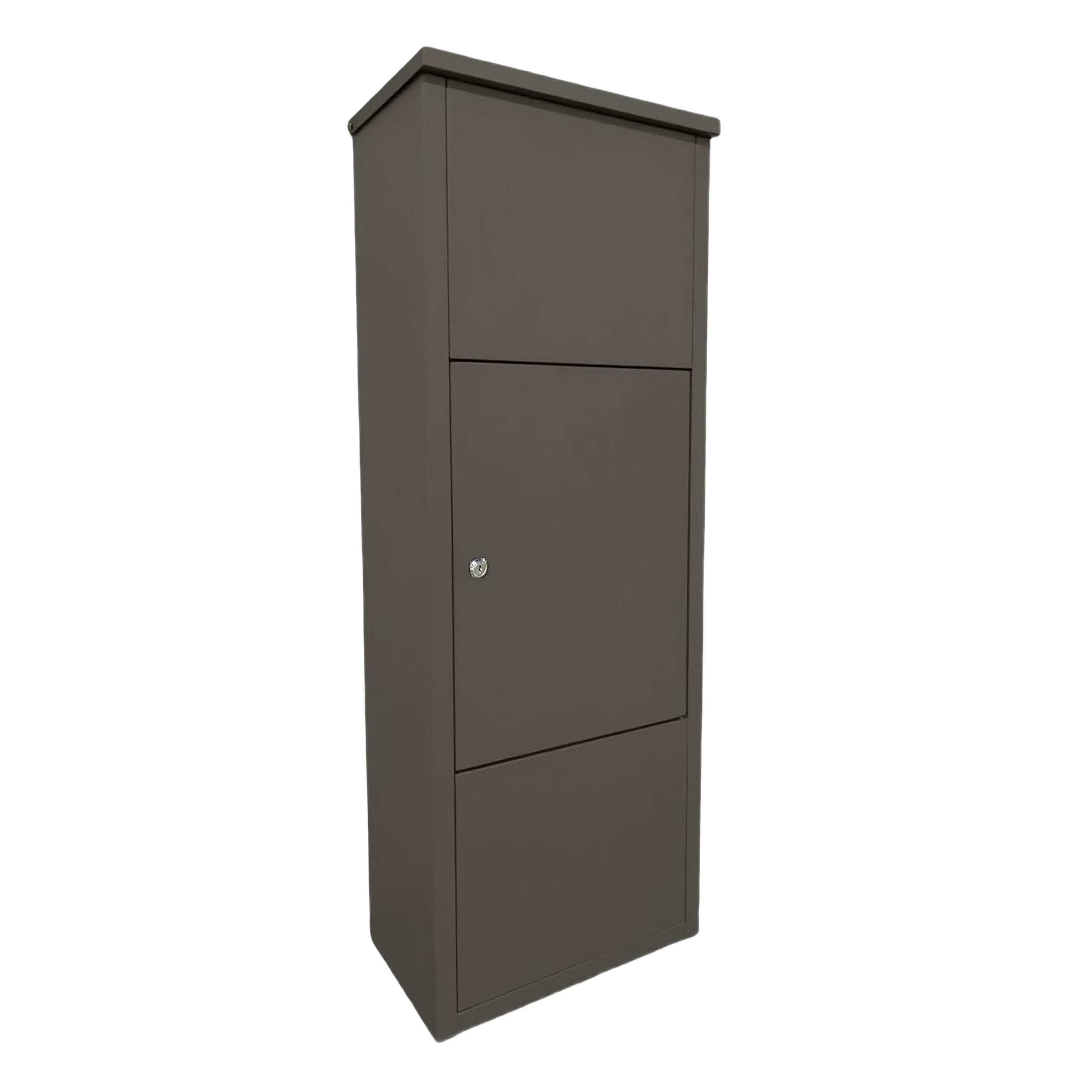 relaxdays Paketbriefkasten Paketbox mit 4 Schlüssel, Dunkelgrau