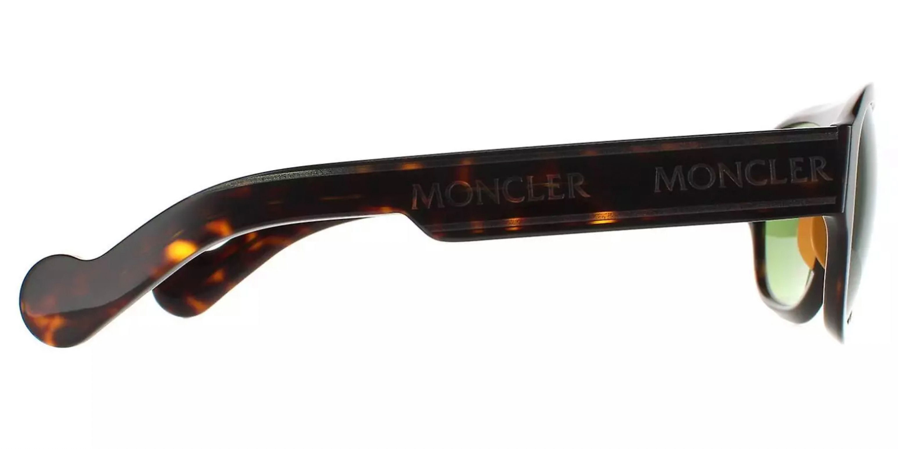 MONCLER Sonnenbrille Acetate ML0096 Brille Havana Geliefert mit einem offiziellen Moncler-Etui im "Pufferjacke"-Design