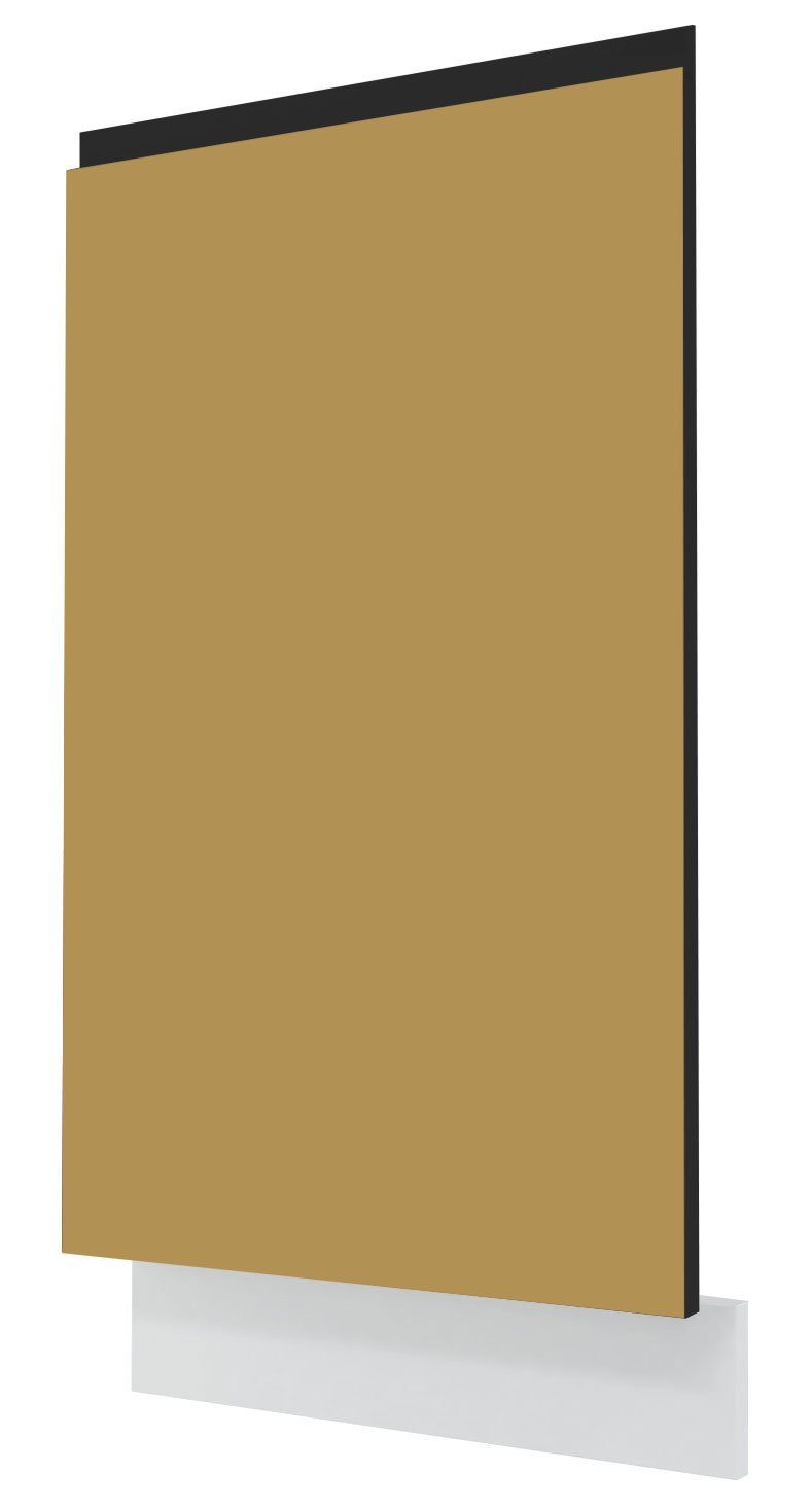 Feldmann-Wohnen Sockelblende Velden, 45cm Front- und Sockelfarbe wählbar grifflos vollintegriert gold super matt