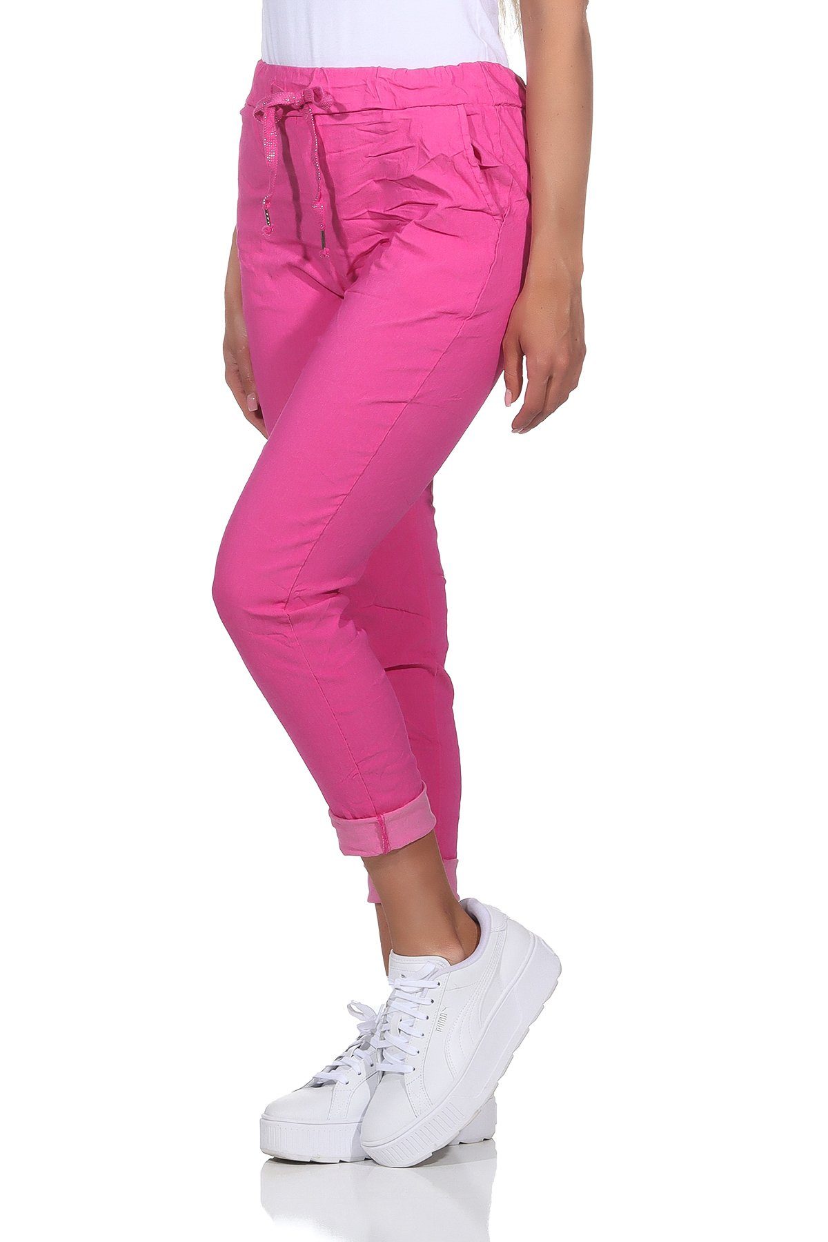 auch modischen großen Schlupfhose Aurela Körpergröße Stretch-Jeans Damen Sommerhose Sommerfarben, max. Größen in leichte Pink erhältlich, Schlupfhose Damenmode Chinohose 1,69m in