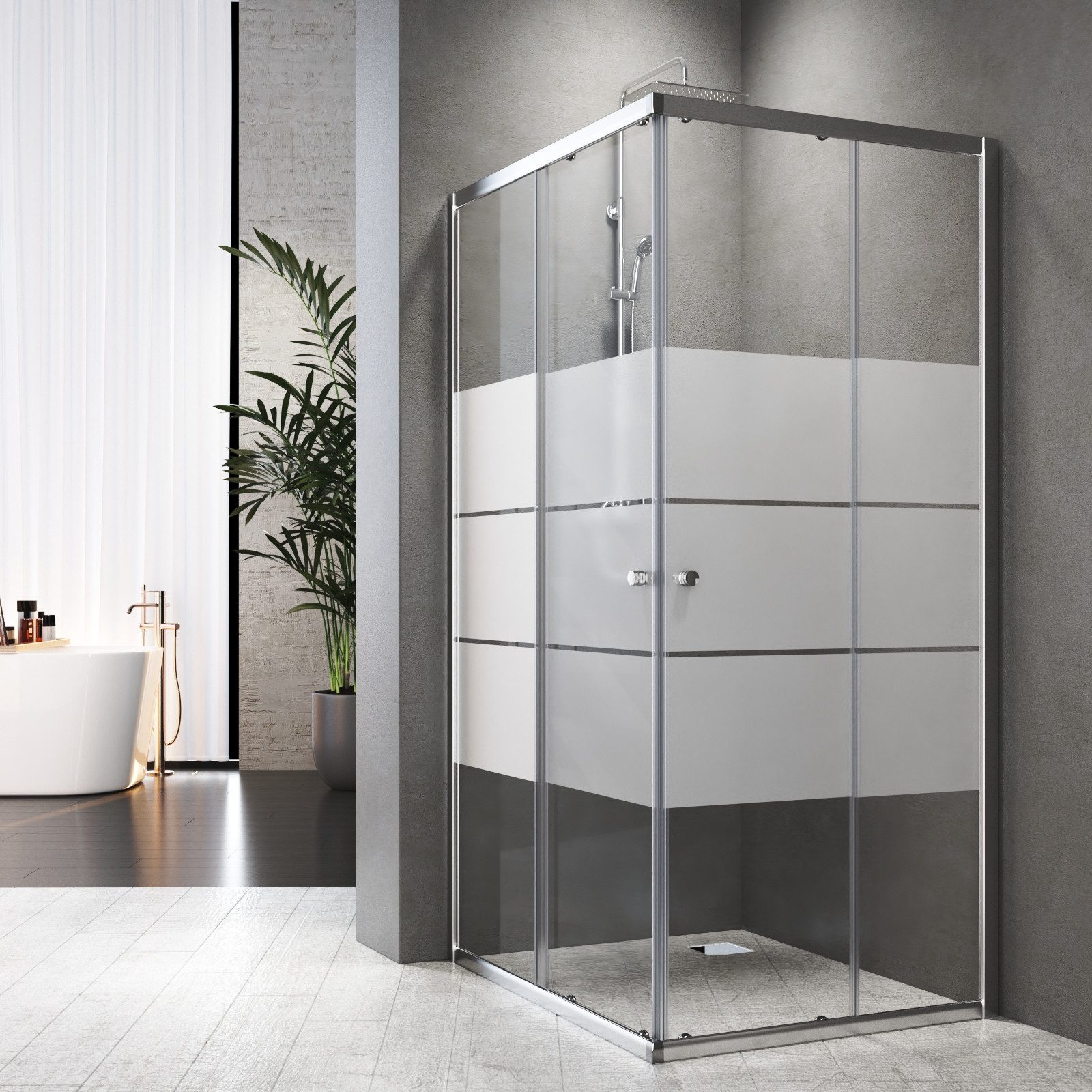 Boromal Eckdusche Duschkabine 90x90 80x80 75x90 75x75 Eckeinstieg Schiebetür H:185cm, BxT: 80x80 cm, Sicherheitsglas, verstellbar Aluprofil, Alurahmen, Duschabtrennung Glas, Milchglas, Schnellfreigabefunktion, Magnetische Duschdichtunge