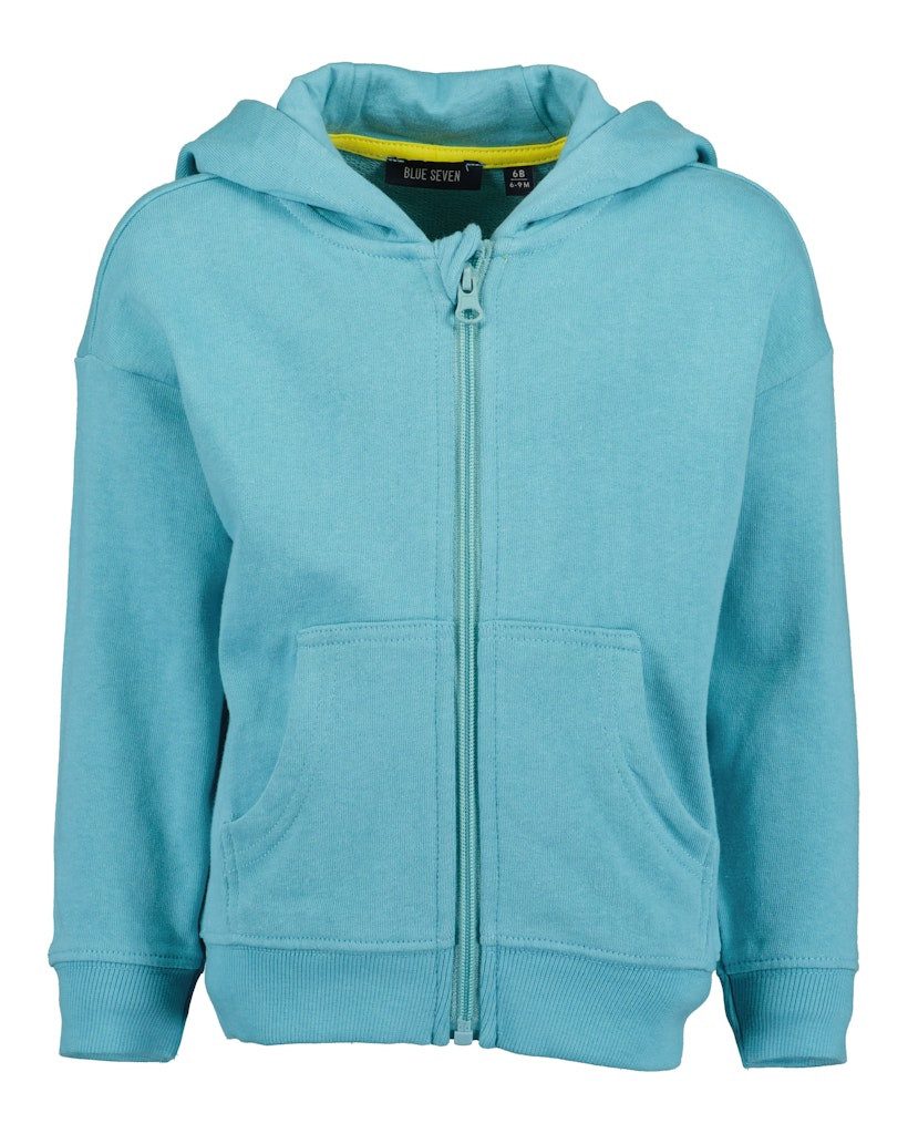 Sweatjacke Blue Seven Jungen Sweatjacke Kapuze Hörner Zähne türkis