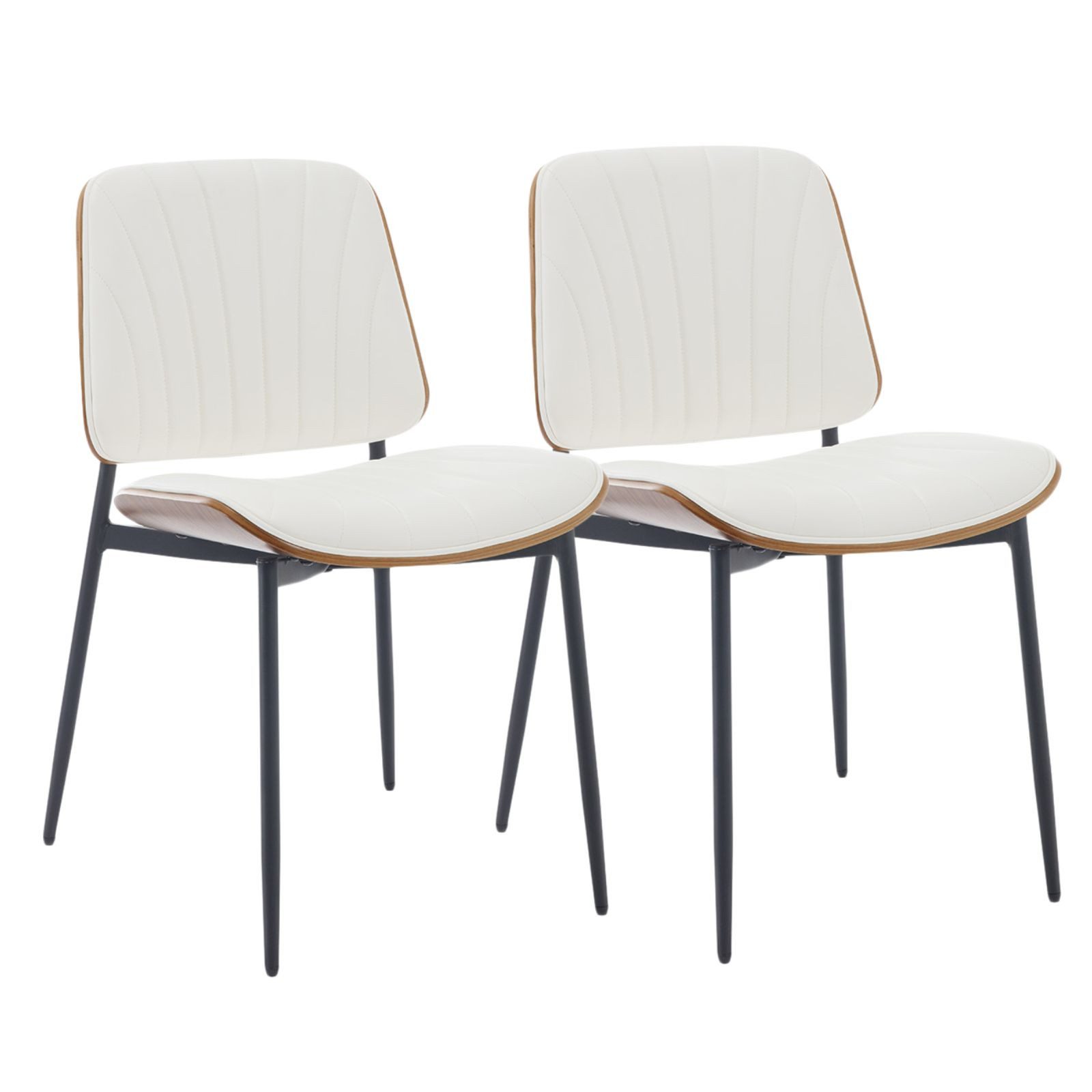 Esszimmerstuhl 2er Set Esszimmerstühle aus PU-Leder, armfrei für Küche/Wohnzimmer