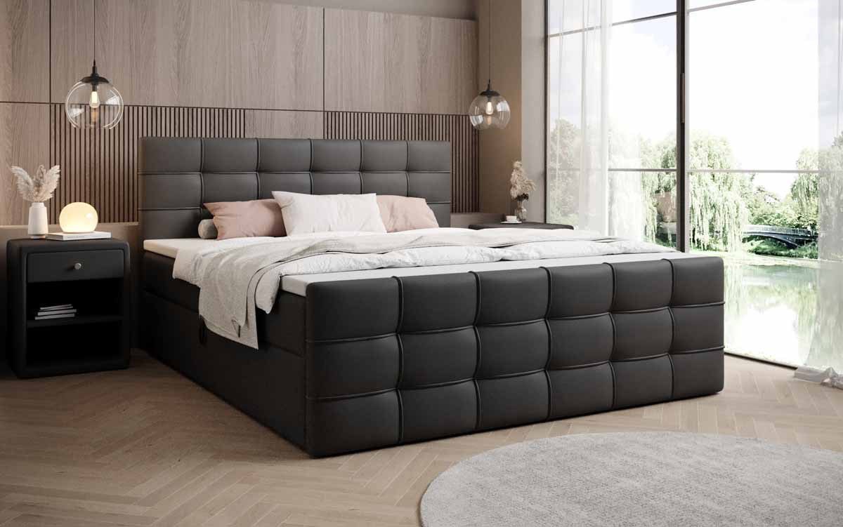 Luxusbetten24 Boxspringbett Luxor Kunstleder, mit Stauraum günstig online kaufen