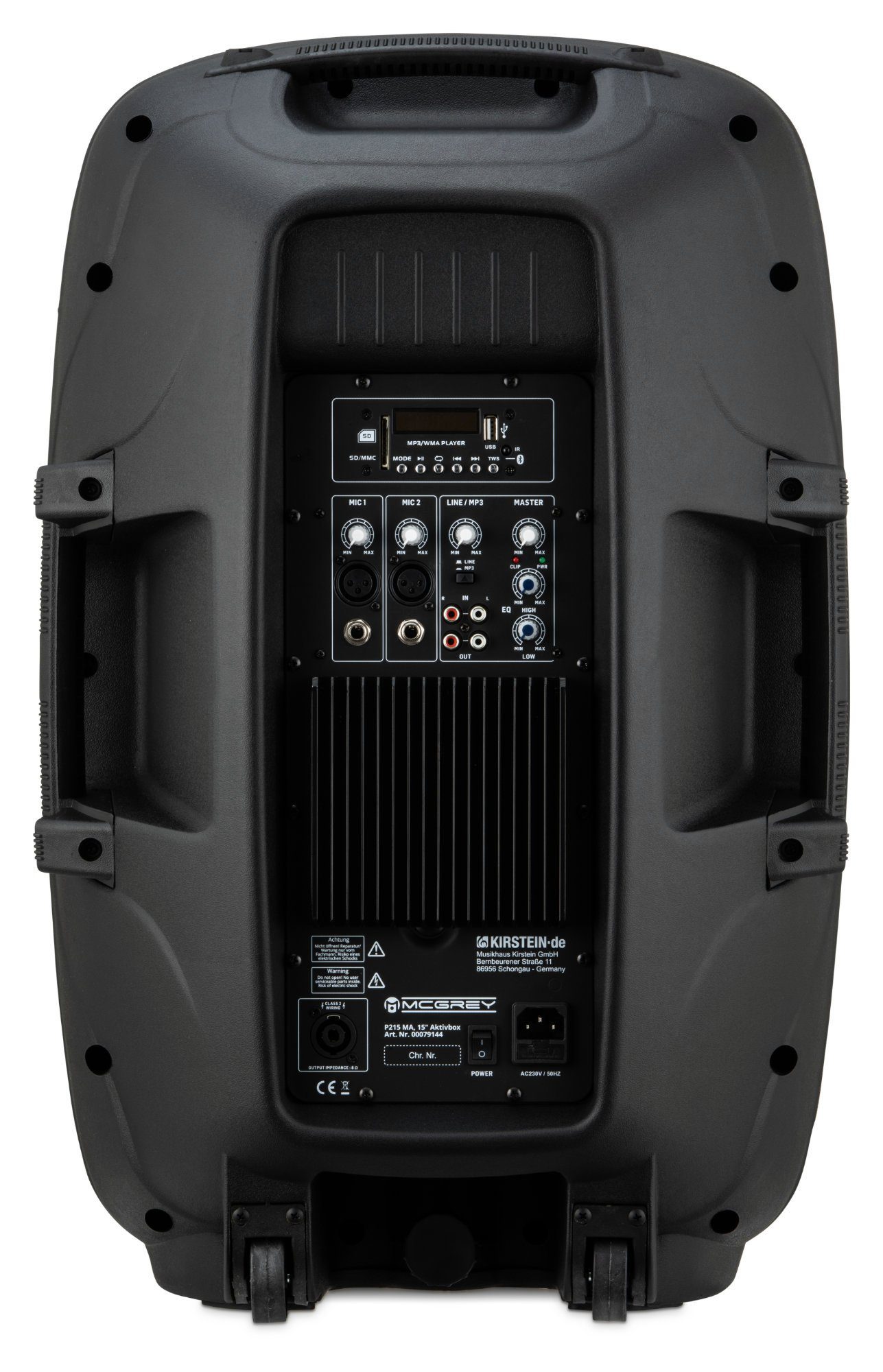 McGrey P215 MA Woofer FM/USB/SD/MP3-Player Party-Lautsprecher Hochtöner) und 1" (Bluetooth, 120 Set und Aktive Passive W, mit - PA-Boxen 2-Wege-System 15"