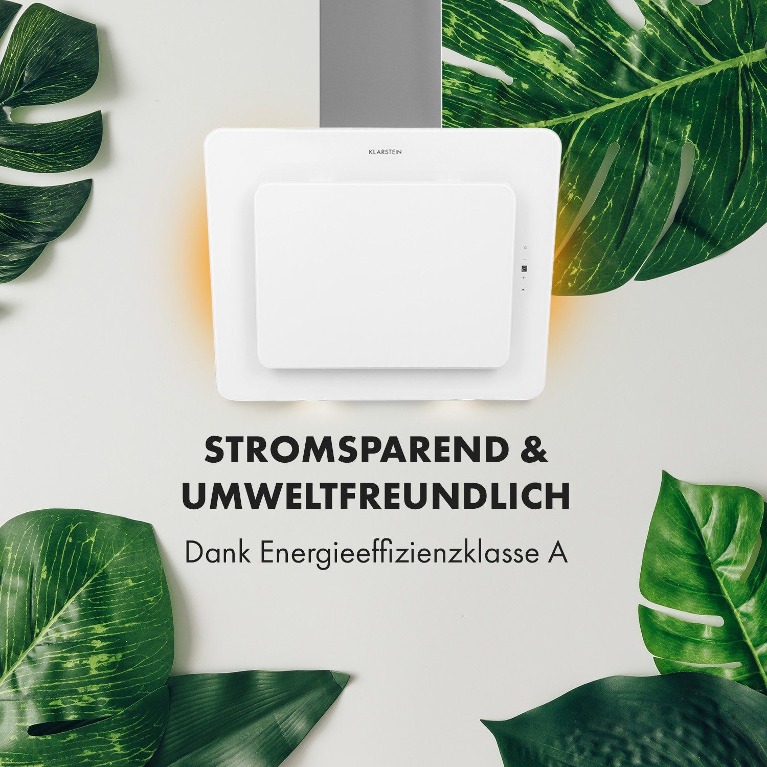 Klarstein Deckenhaube Helena Helena, Dunstabzugshaube 595 m³/h LED-Display weiß