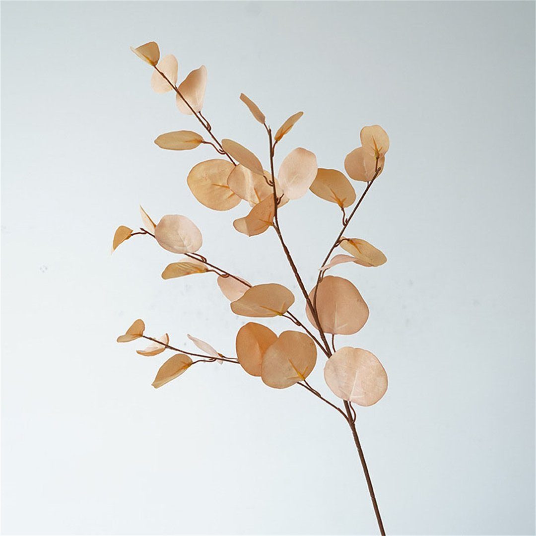 Kunstblumenstrauß Simulierte Eukalyptus-Apfelblatt-Grünpflanze, L.Ru UG, Möbeltischdekoration Herbst einzelne Baumblätter