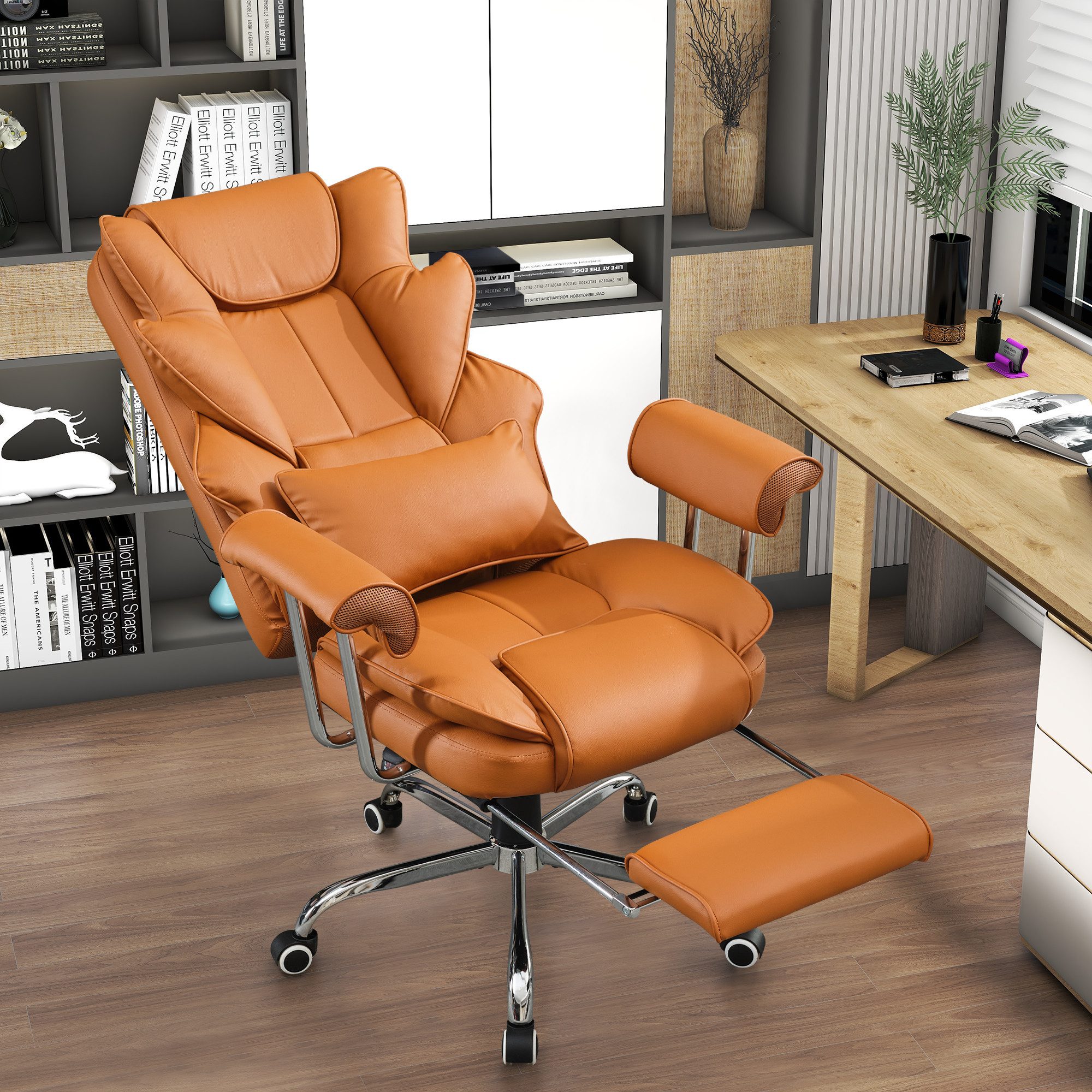 UEV Bürostuhl Ergonomisch Gaming Stuhl Chefsessel Schreibtischstuhl mit Fuß günstig online kaufen