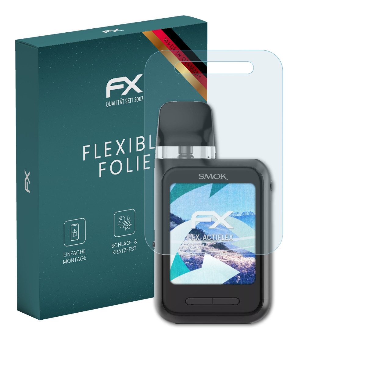 atFoliX Schutzfolie Displayschutzfolie für Smok Novo GT Box, (2 Folien), Ultraklar und flexibel