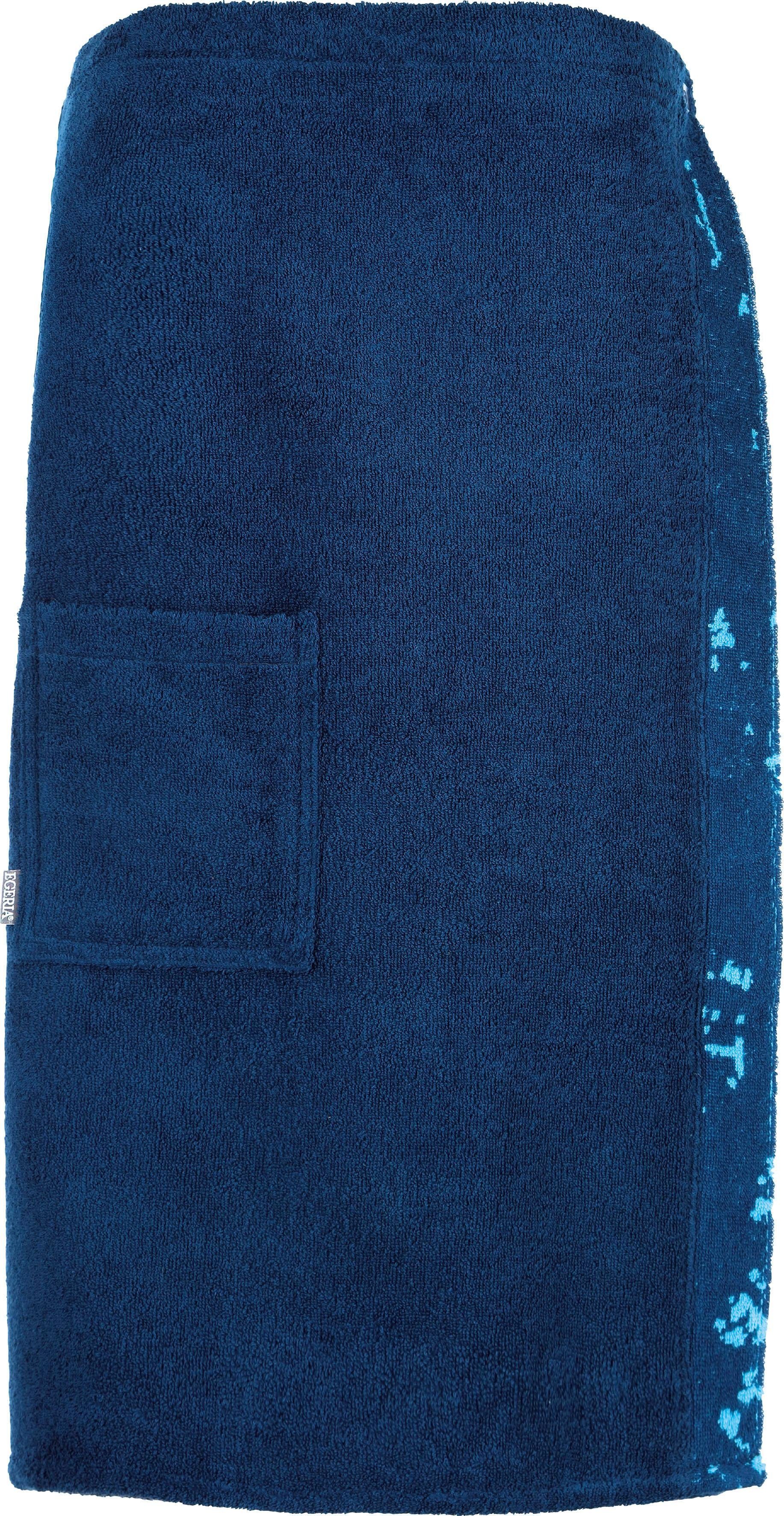 Egeria Sarong Rena, ideal für Sauna & Spa, Hotelbademantel, Kurzform, Walkfrottee, mit gemusterter Bordüre und Knöpfen