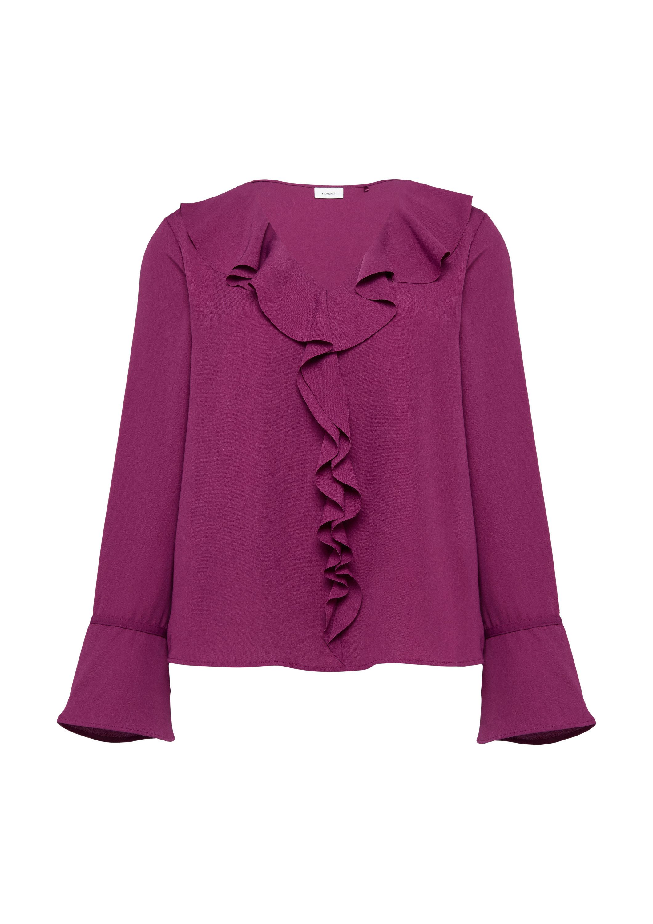 s.Oliver Langarmbluse Bluse Volantbluse mit V-Ausschnitt günstig online kaufen