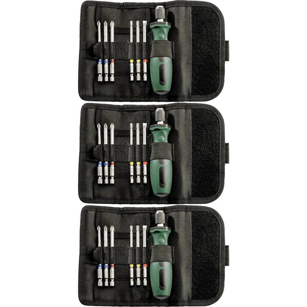 metabo Bit-Set 3 x 7tlg. Bit-Rolltasche 626723000-3, inkl. Bithalter-Schraubendreher