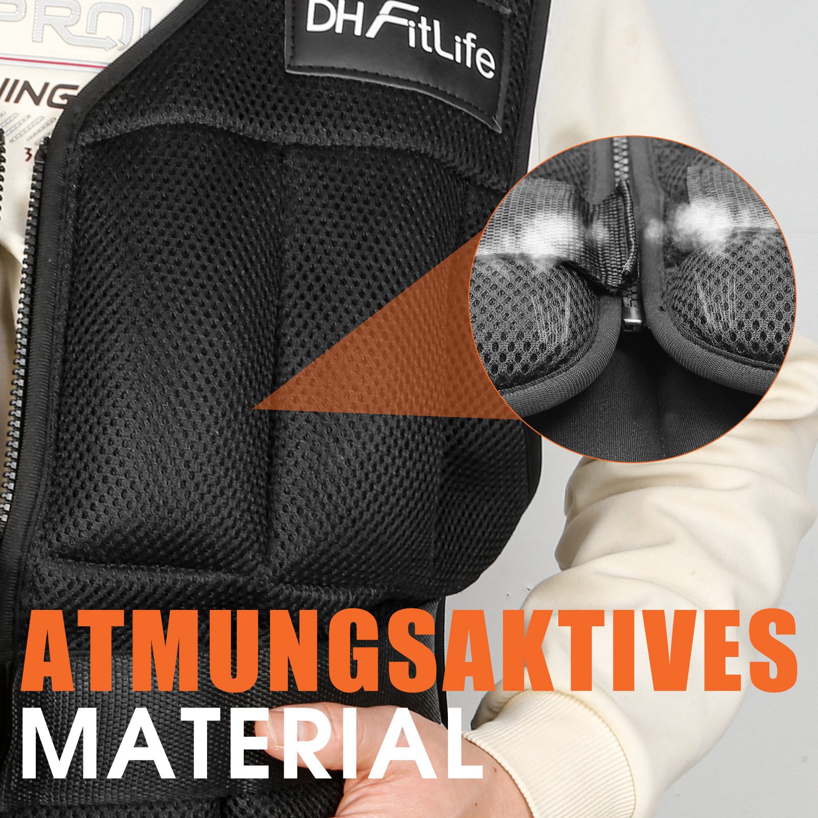 DH FitLife Gewichtsweste Verstellbar 10/20/30KG zum Muskelaufbau u. Krafttraining, (Weighted Vest, Laufweste), Laufweste Damen Herren, Fitness Trainingsweste