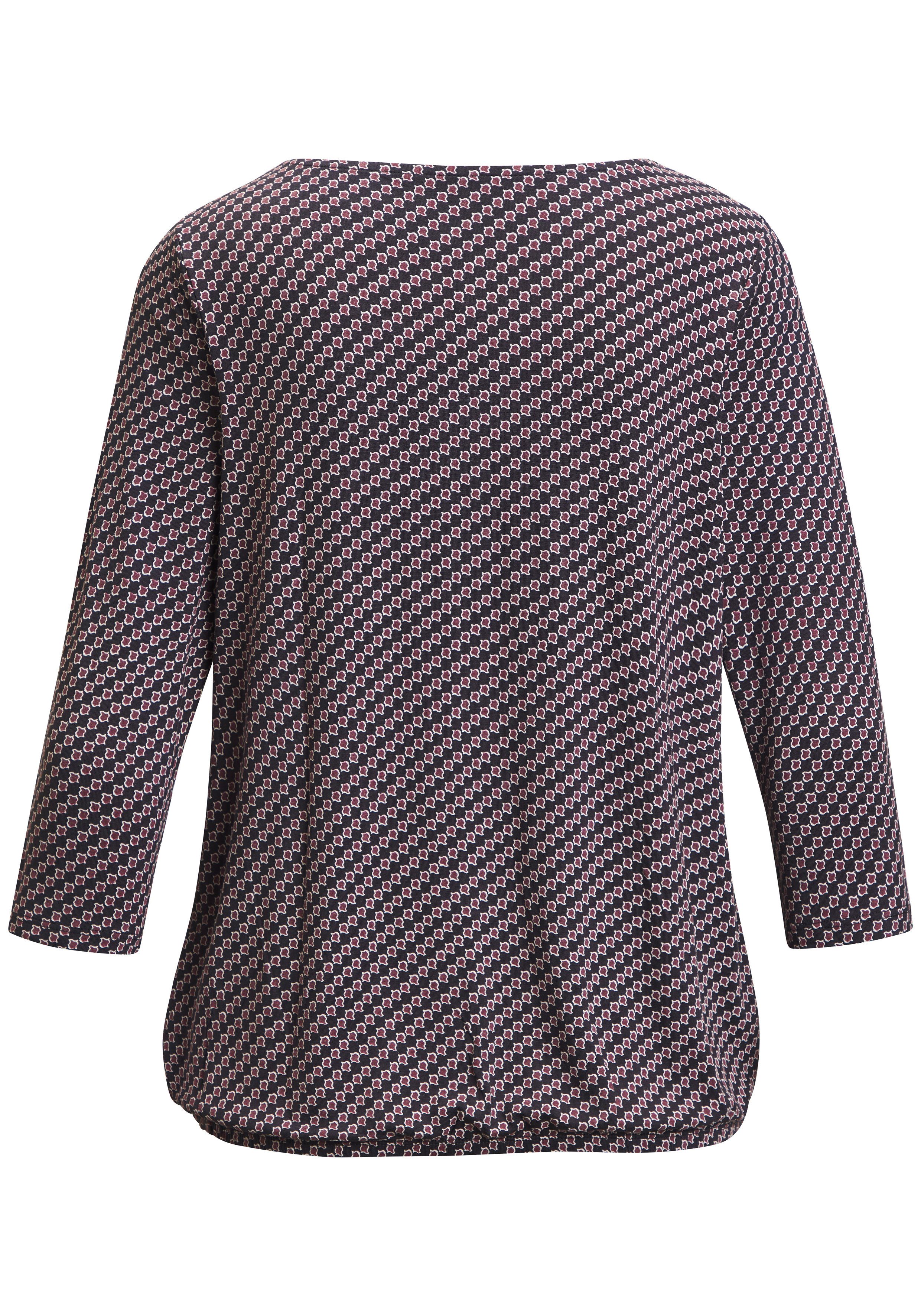 Vivance Rundhalsshirt mit goldfarbenem Zierknopf am Ausschnitt aus weichem Viskose-Stretch