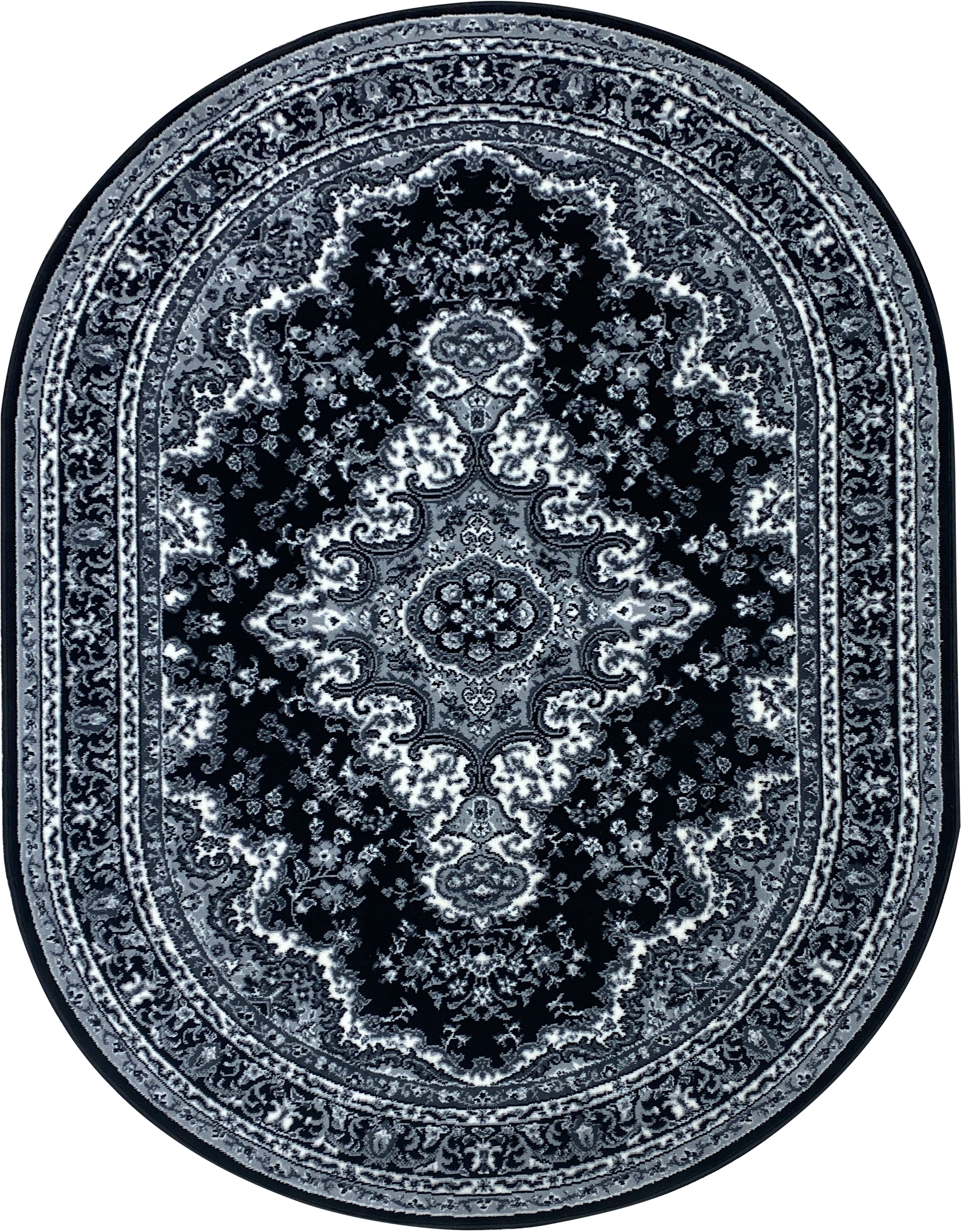 elegant Teppich Bordüre, Kurzflor, mit grau 7 Höhe: Oriental, oval, affaire, Orient-Optik, pflegeleicht, Home mm,