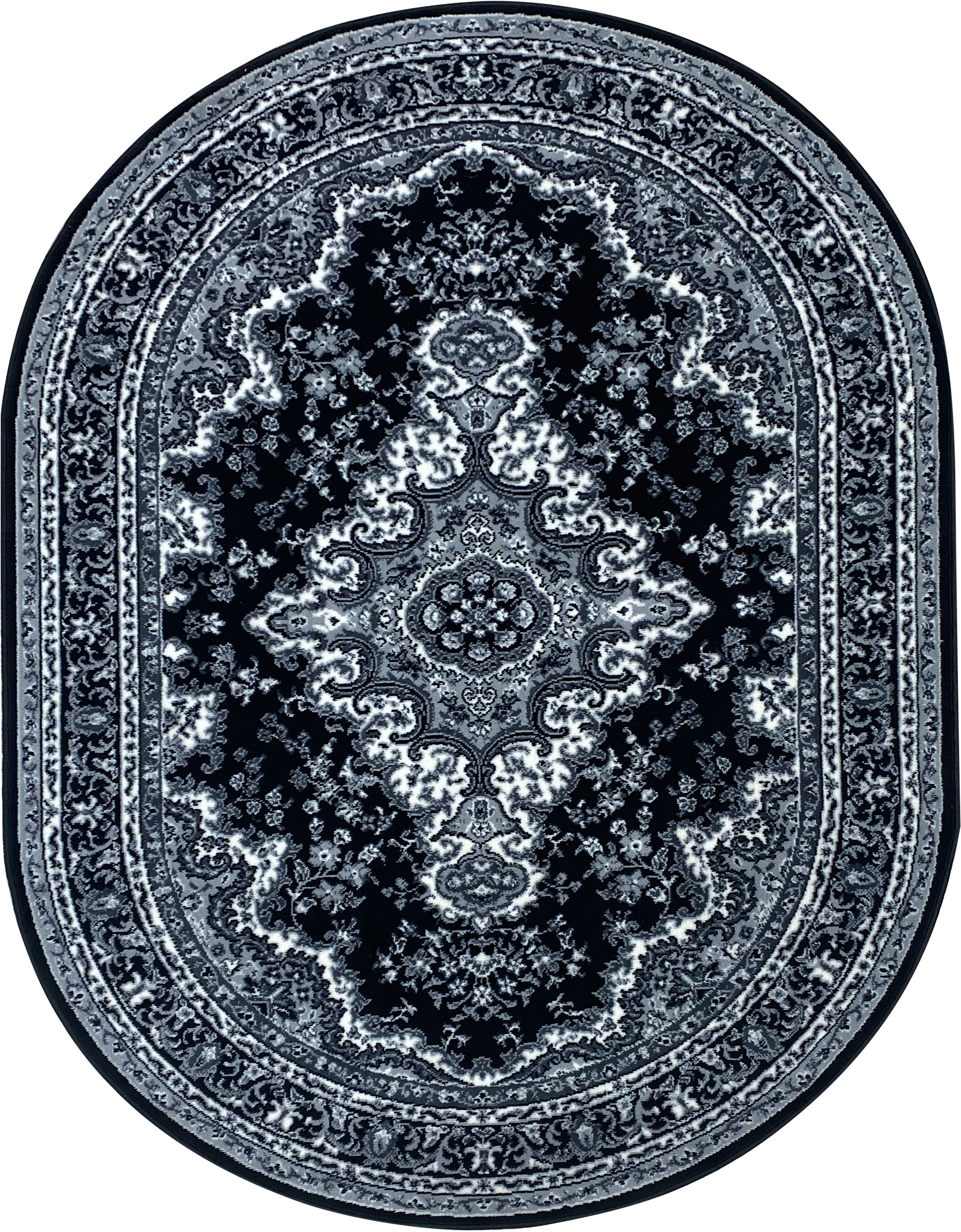 Home affaire Teppich Oriental, oval, Höhe: 7 mm, Orient-Optik, mit Bordüre, Kurzflor, pflegeleicht, elegant
