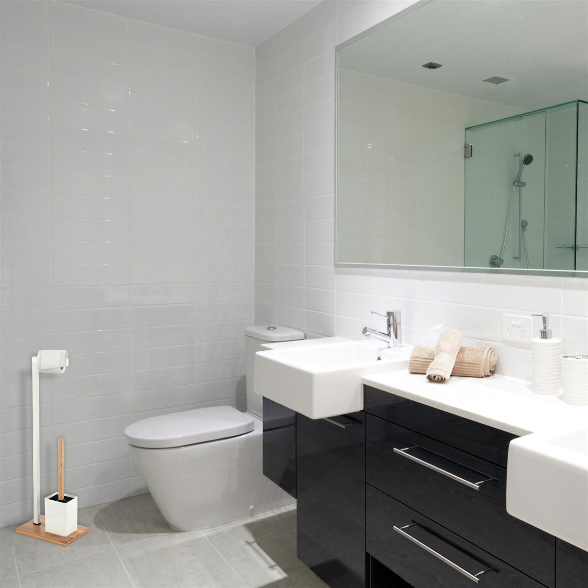 MSV WC-Komplettset TOILETTENPAPIERHALTER UND WCGARNITUR BAMBUS