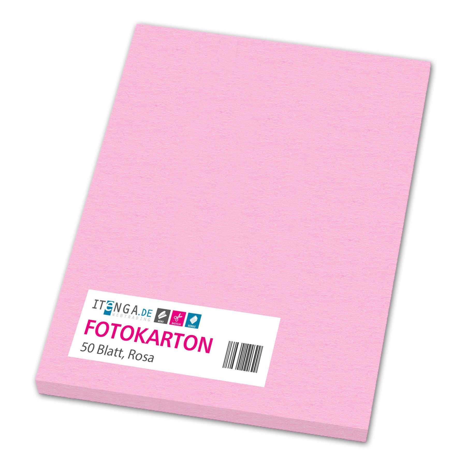 itenga Bastelkartonpapier itenga Fotokarton A4 ROSA 50 Blatt 300 g/qm