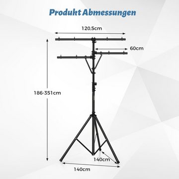 COSTWAY Lampenstativ (186-351cm höhenverstellbar, klappbar, bis 45kg)