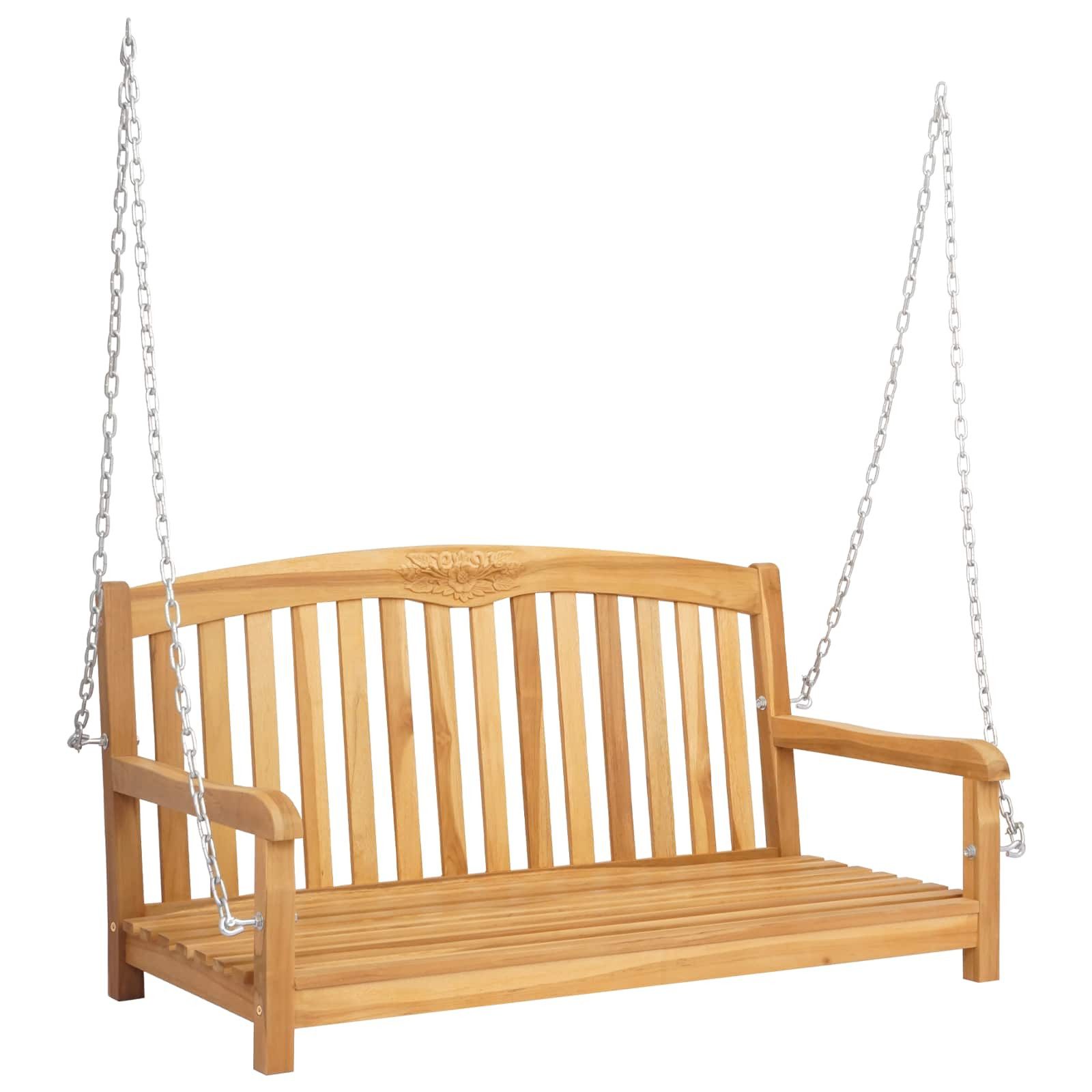 vidaXL Gartenbank Schaukelbank 114 x 61 x 61,5 cm Massivholz Natur (1-St)