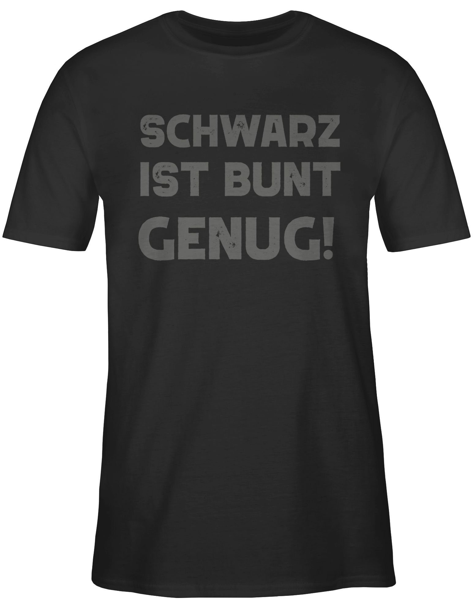 Spruch bunt Statement mit Shirtracer T-Shirt Schwarz Schwarz 1 ist genug Sprüche