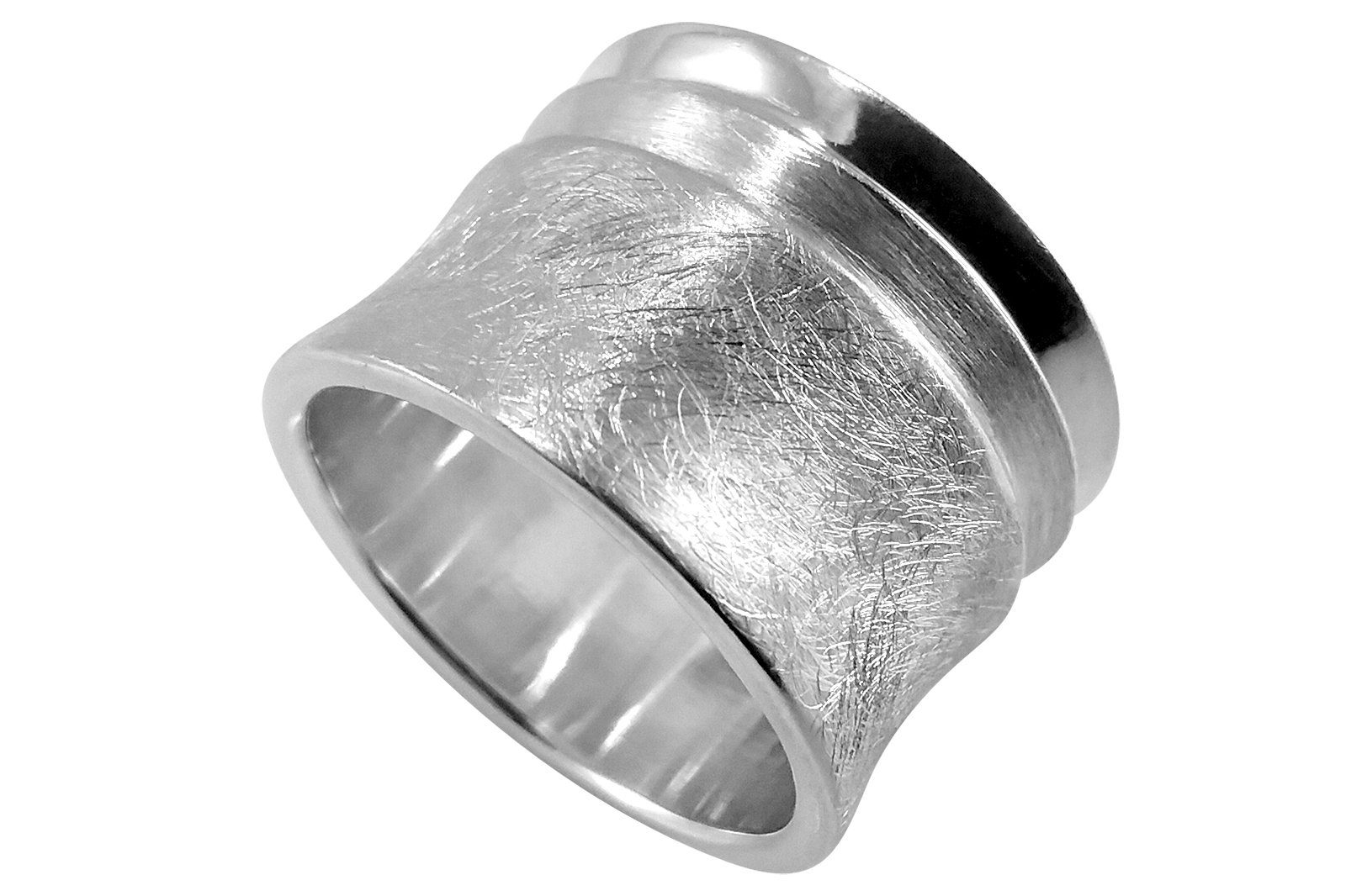 ALUNA Silberring Ring *Malati* Silber 925 im Layer-Look (inklusive Ювелирные изделияbox), im Layer Look - Handgefertigt aus der Goldschmiede