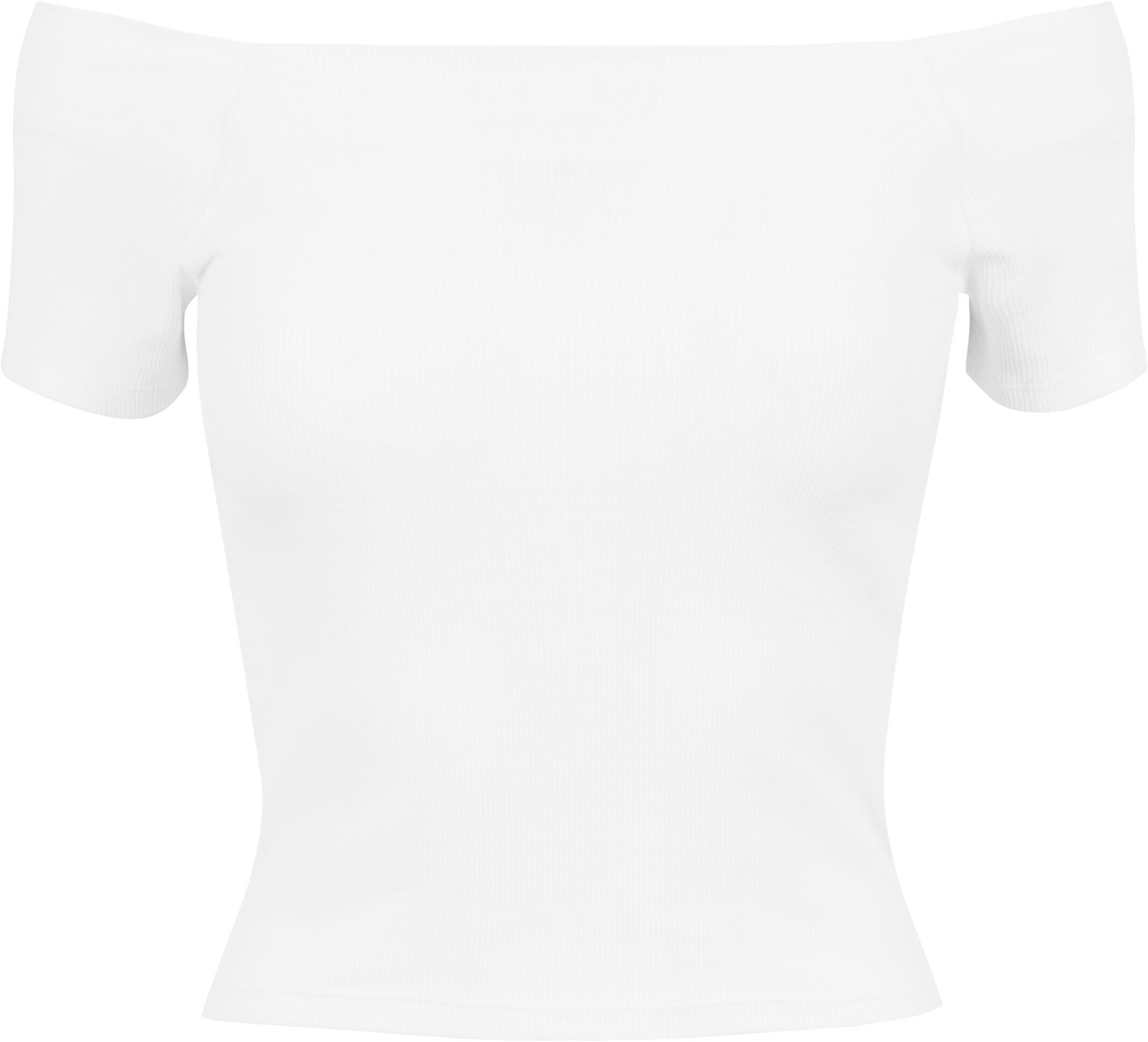 URBAN CLASSICS T-Shirt Damen Ladies Off Shoulder Rib Tee (1-tlg) white
