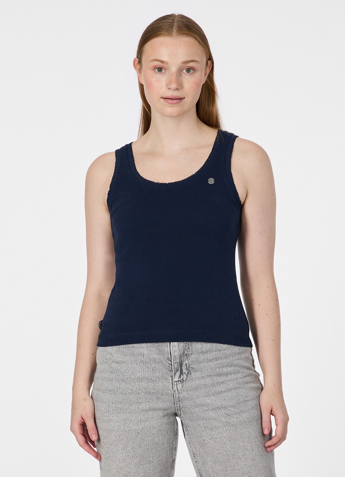 Ragwear Tanktop AGGY Aus Baumwolle mit kleinen Herzchen als Lockstickerei
